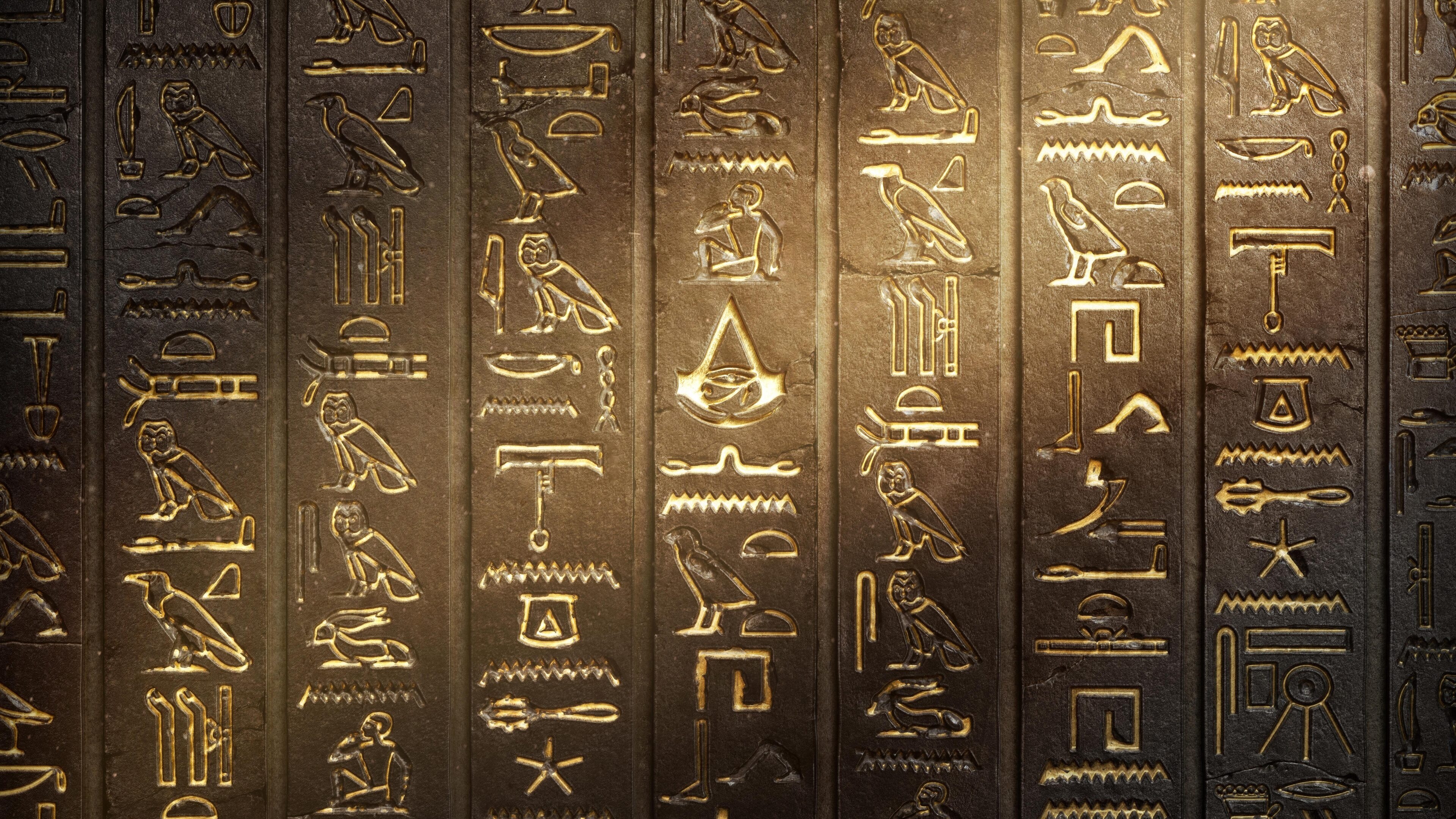 Hieroglyphics, Assassin's Creed Origins, 4K wallpapers, Images, 3840x2160 4K Desktop