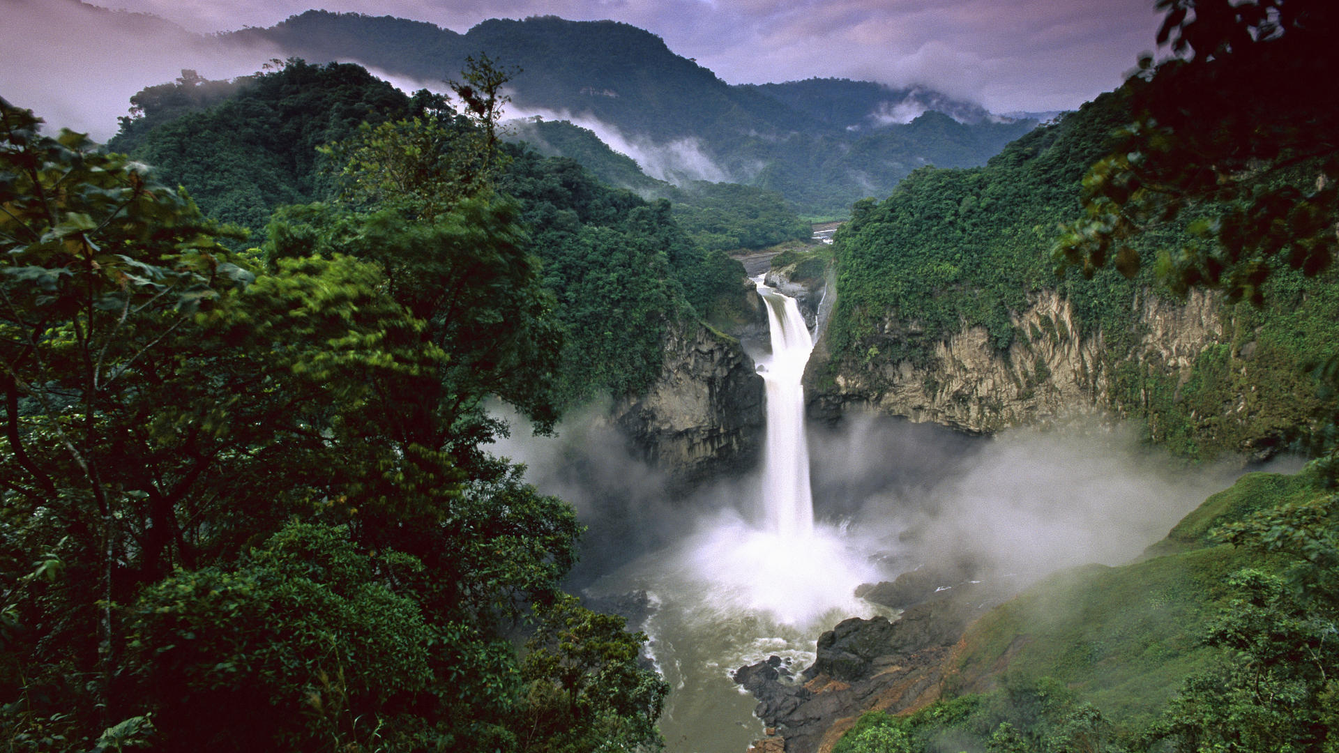 Graceful waterfall, Rainforest paradise, Nature's masterpiece, Serenity captured, 1920x1080 Full HD Desktop