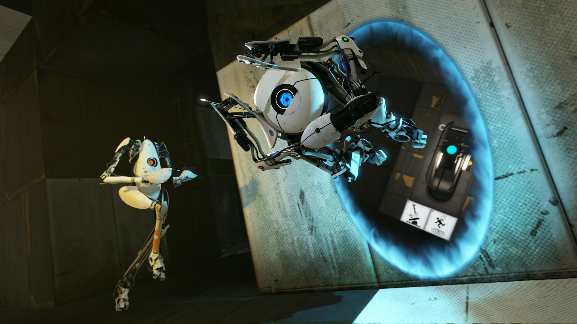 Portal 2 (Game): The goal of both campaigns is to explore the Aperture Science Laboratory—a complicated, malleable mechanized maze. 1920x1080 Full HD Background.