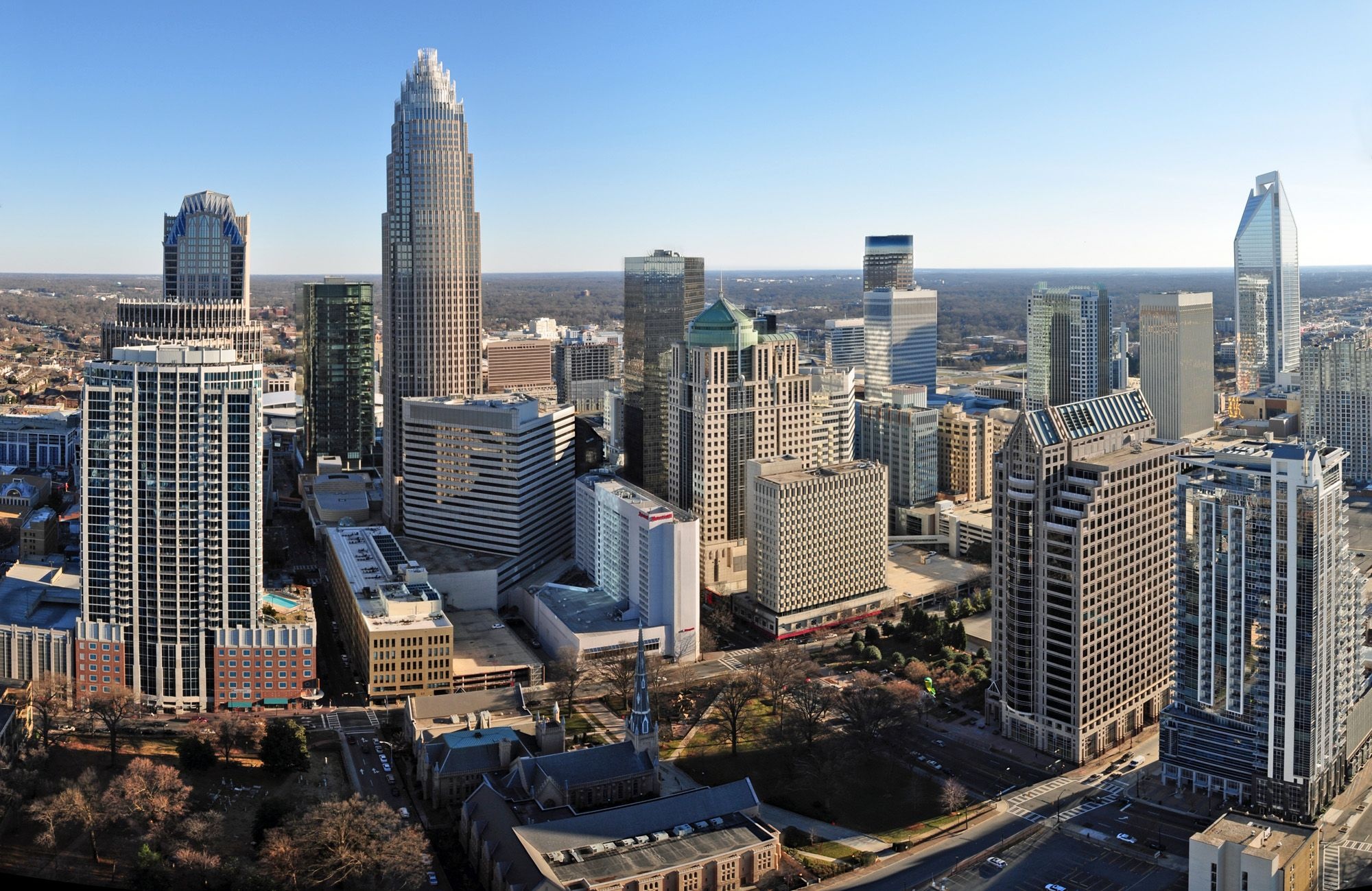 Charlotte Skyline, Travels, Charlotte Queen City, North Carolina, 2000x1300 HD Desktop