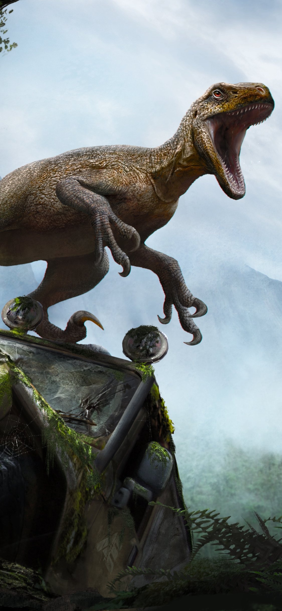 Animal velociraptor, Prehistoric creature, Carnivorous dinosaur, Mesozoic era, 1130x2440 HD Phone