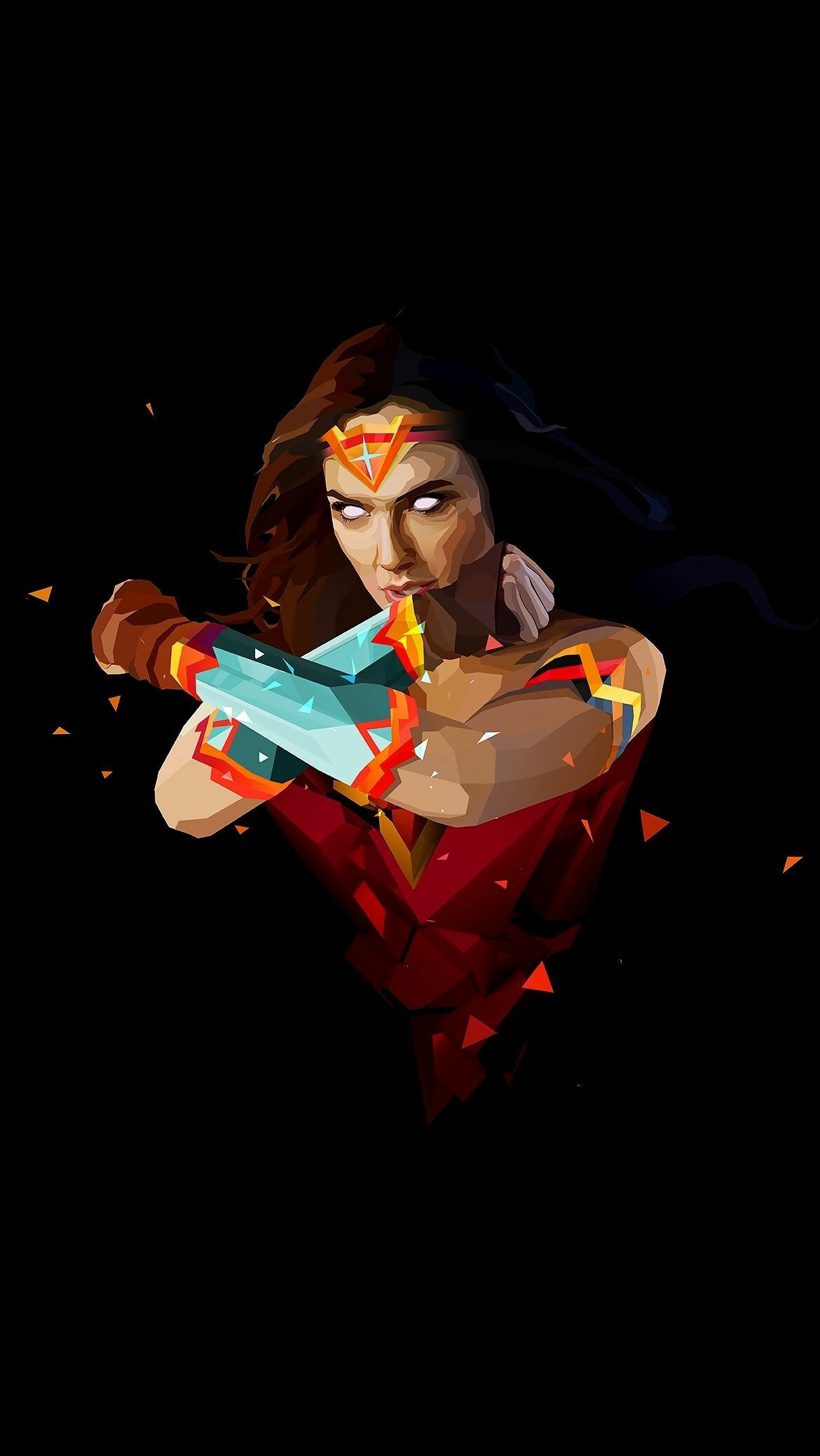 Wonder Woman, Amoled, Vibrant colors, Comic book, 1170x2080 HD Phone
