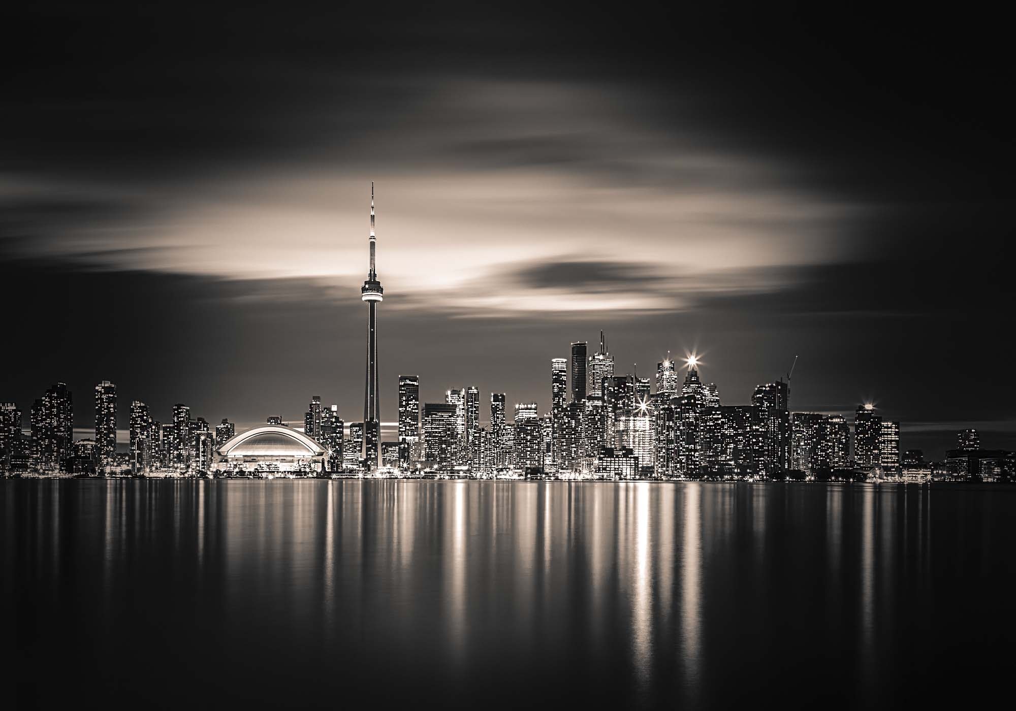 Toronto Skyline, Night beauty, Artistic cityscape, Wall art, 2000x1400 HD Desktop