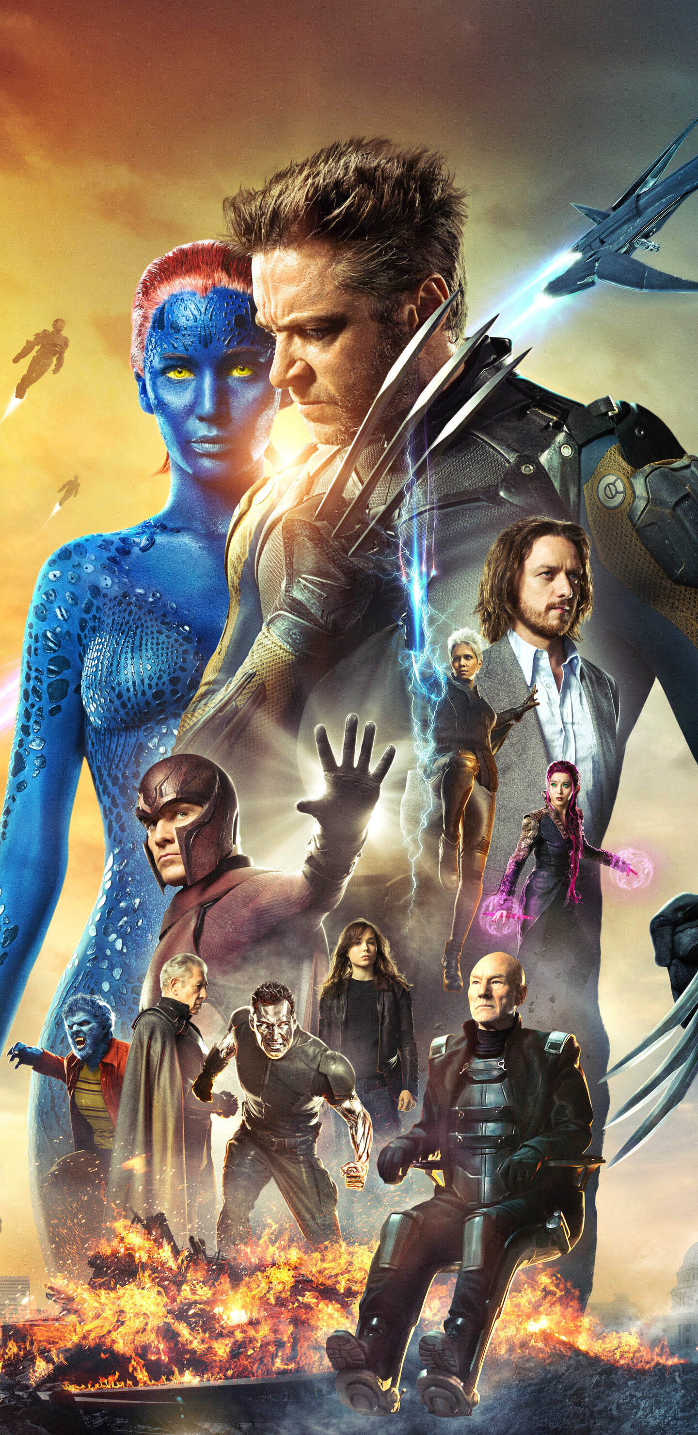 X-Men: Days Of Future Past, Movie poster, Superheroes. 1440x2960 HD Background.