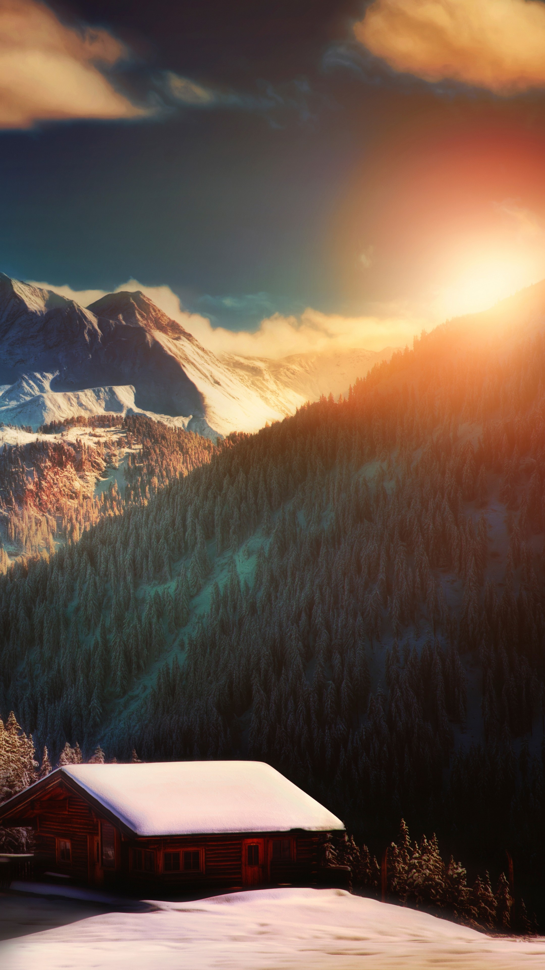 Alps wallpaper, France mountain sunset, 2160x3840 4K Phone