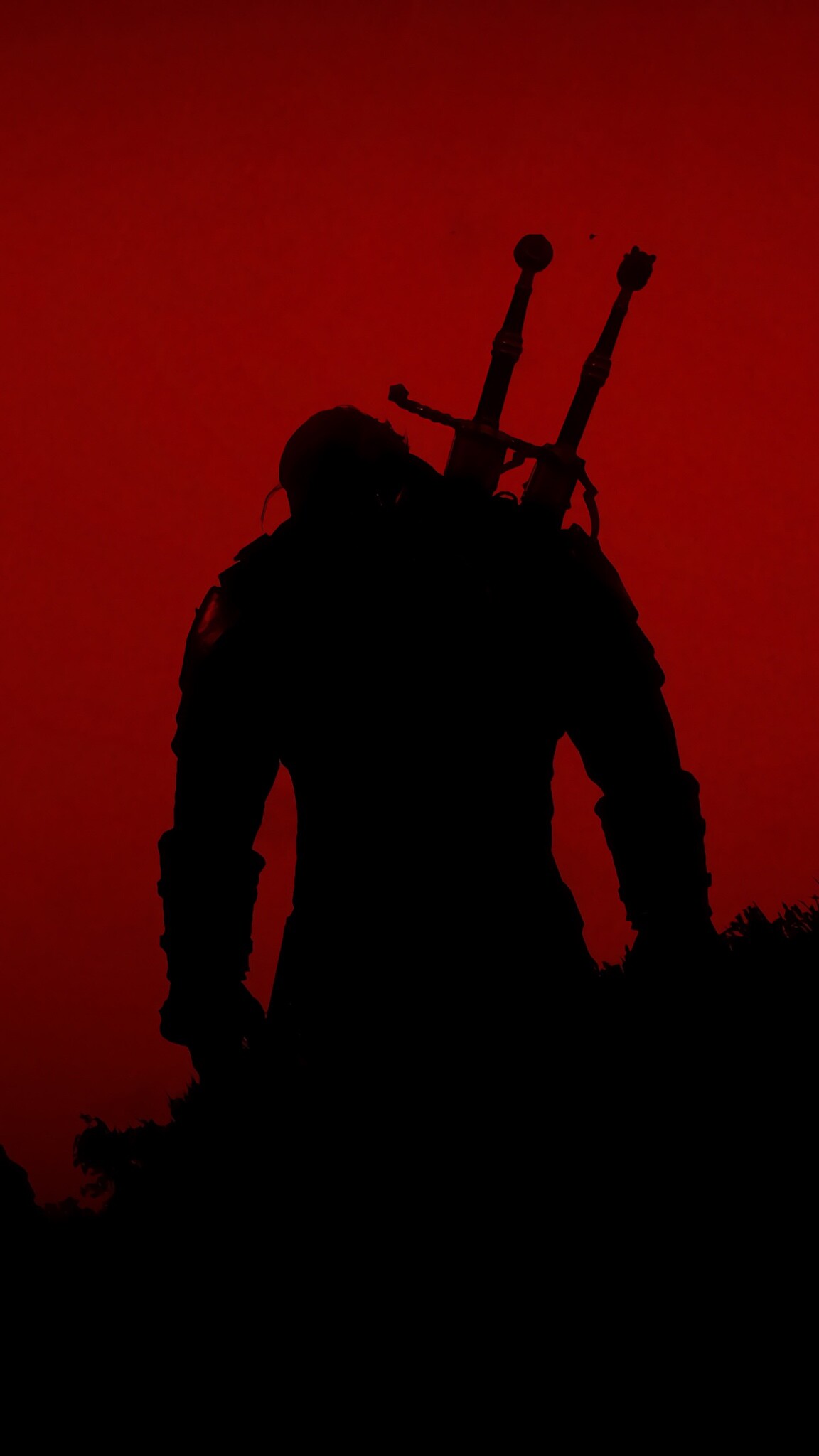The Witcher (TV Series): Silhouette, Art, Geralt, Minimalistic. 1160x2050 HD Wallpaper.