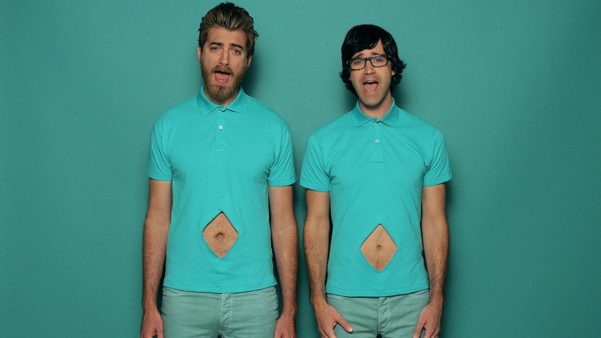 Good Mythical Morning: The song 'It's My Belly Button' by Rhett McLaughlin and Link Neal, An American comic duo. 1920x1080 Full HD Wallpaper.