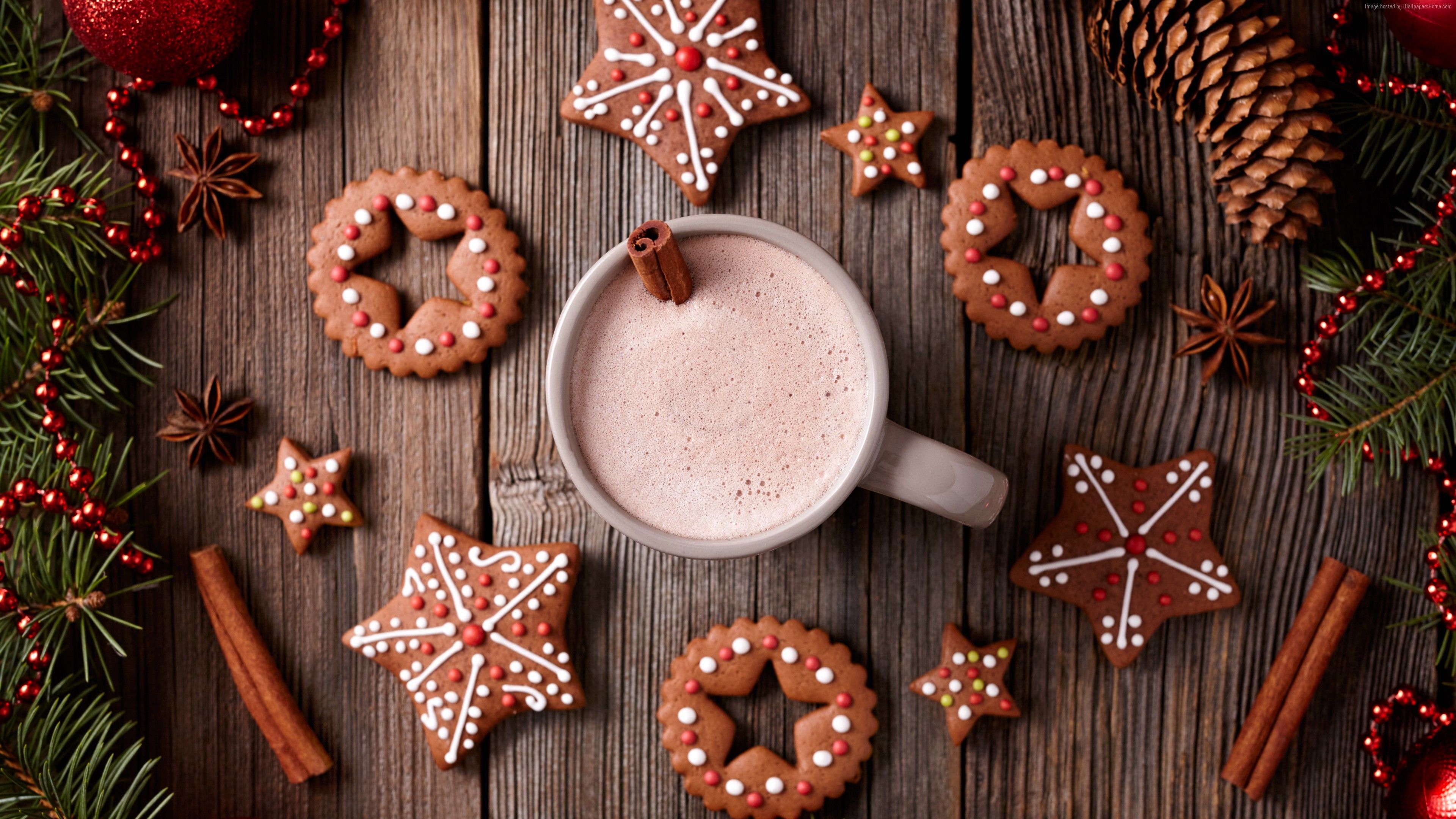 Christmas wallpaper, Festive food, Holiday atmosphere, Cinnamon delight, 3840x2160 4K Desktop