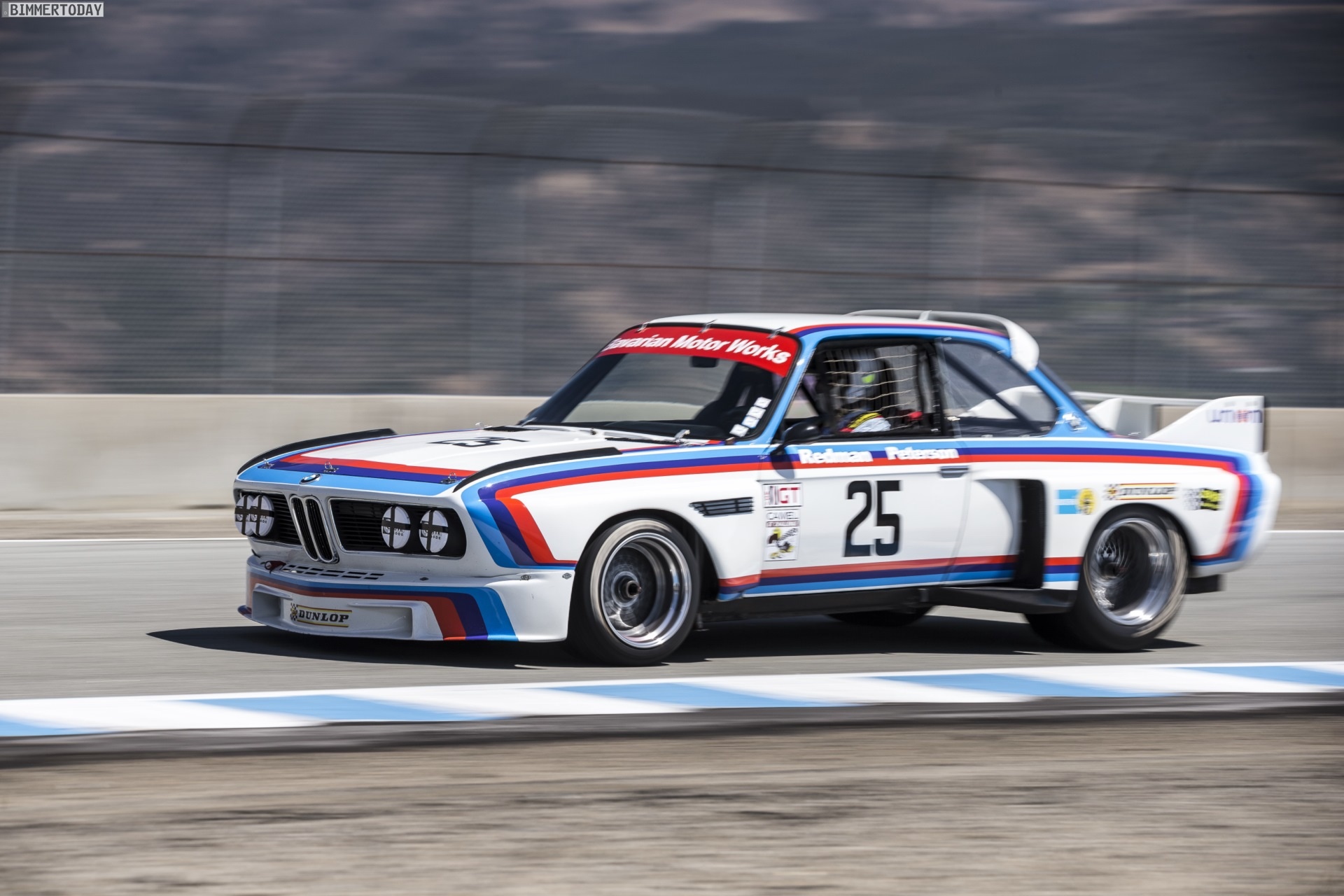 Motorsports: BMW 3.0 CSL at The Rolex Monterey Motorsports Reunion 2016, Retro cars racing. 1920x1280 HD Background.