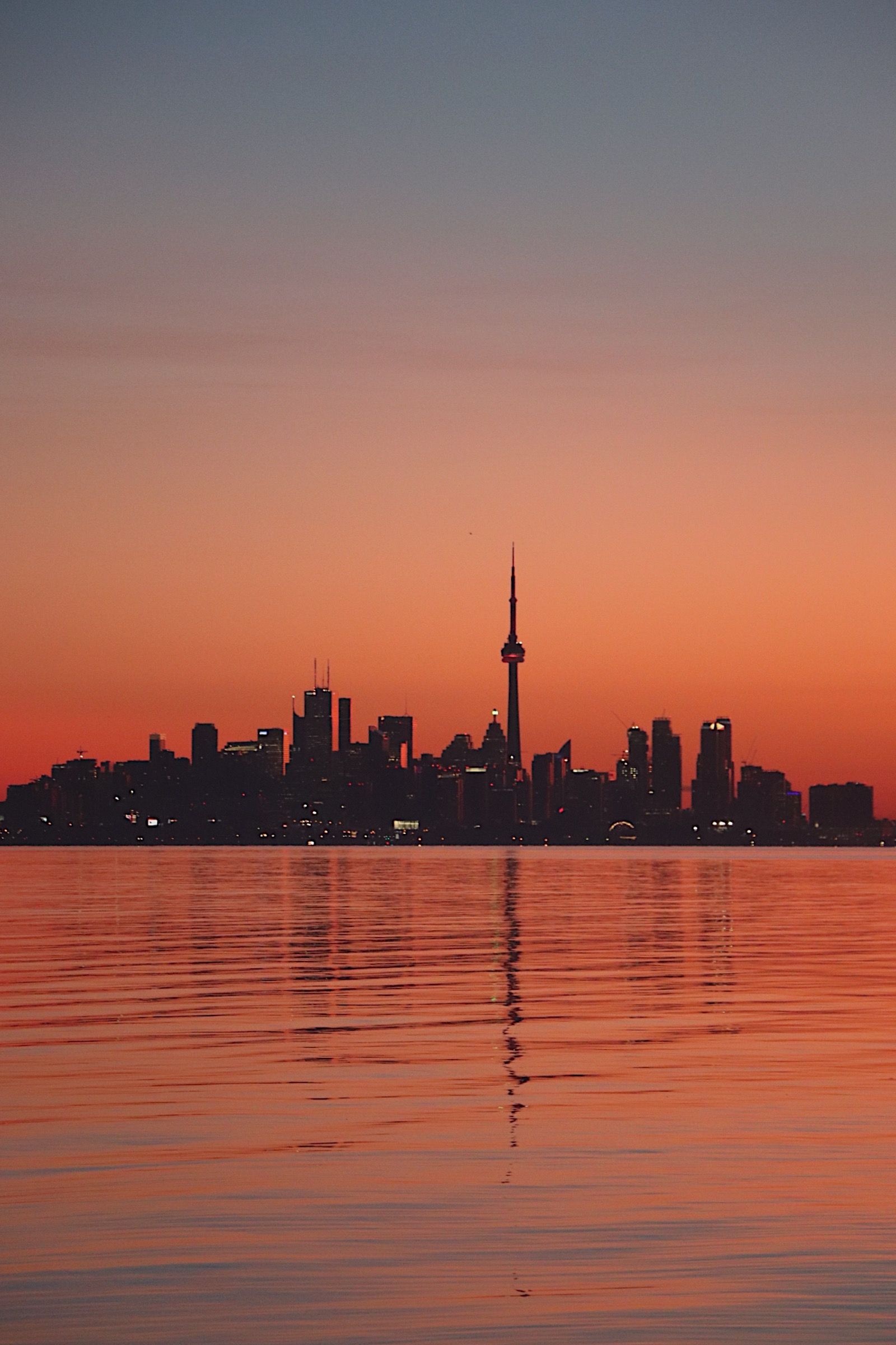 Lake Ontario, Toronto, Golden sunrise, Canadian beauty, 1600x2400 HD Handy