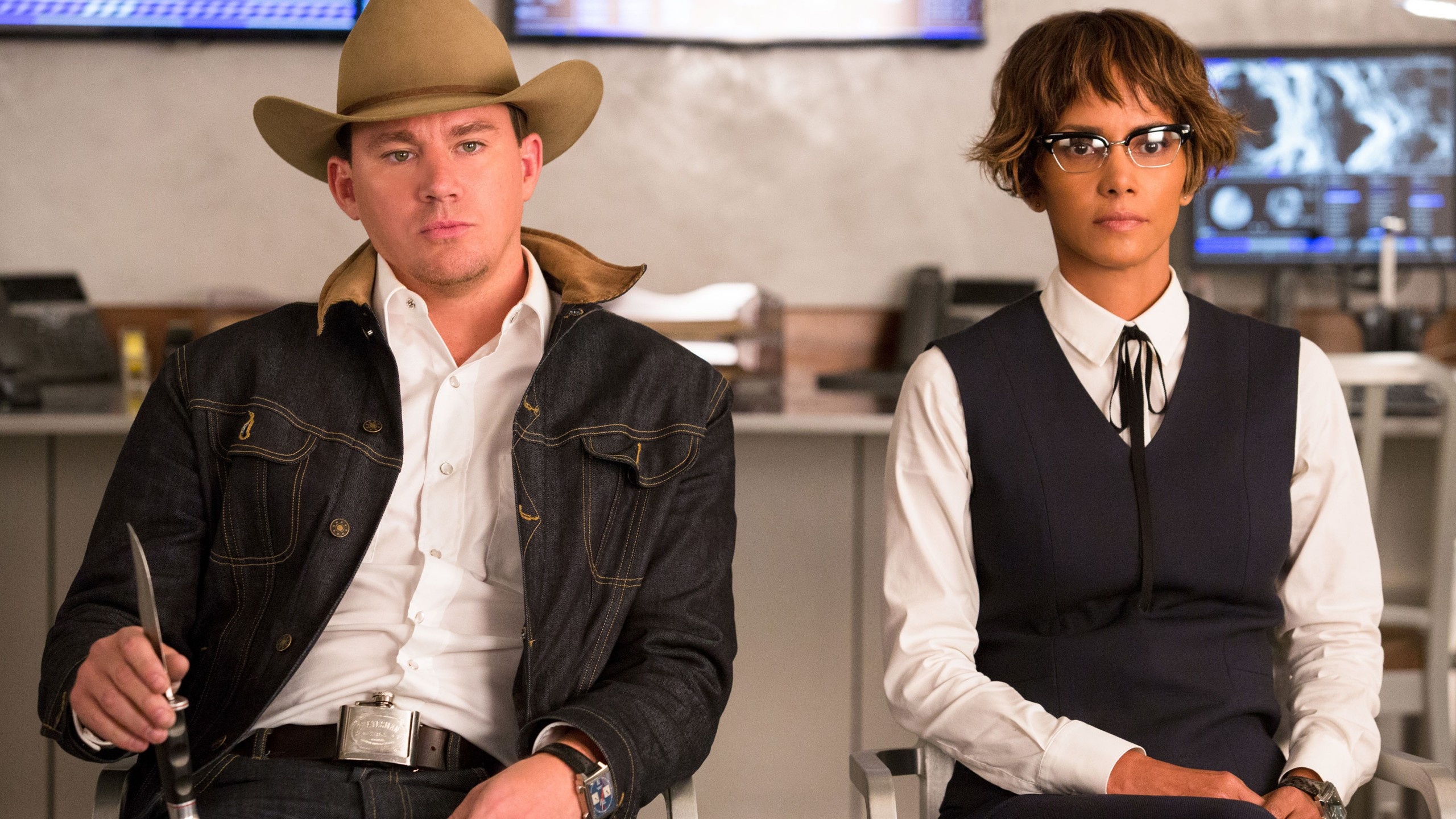 Halle Berry: The cast of Kingsman: The Golden Circle, Channing Tatum as Agent Tequila. 2560x1440 HD Wallpaper.