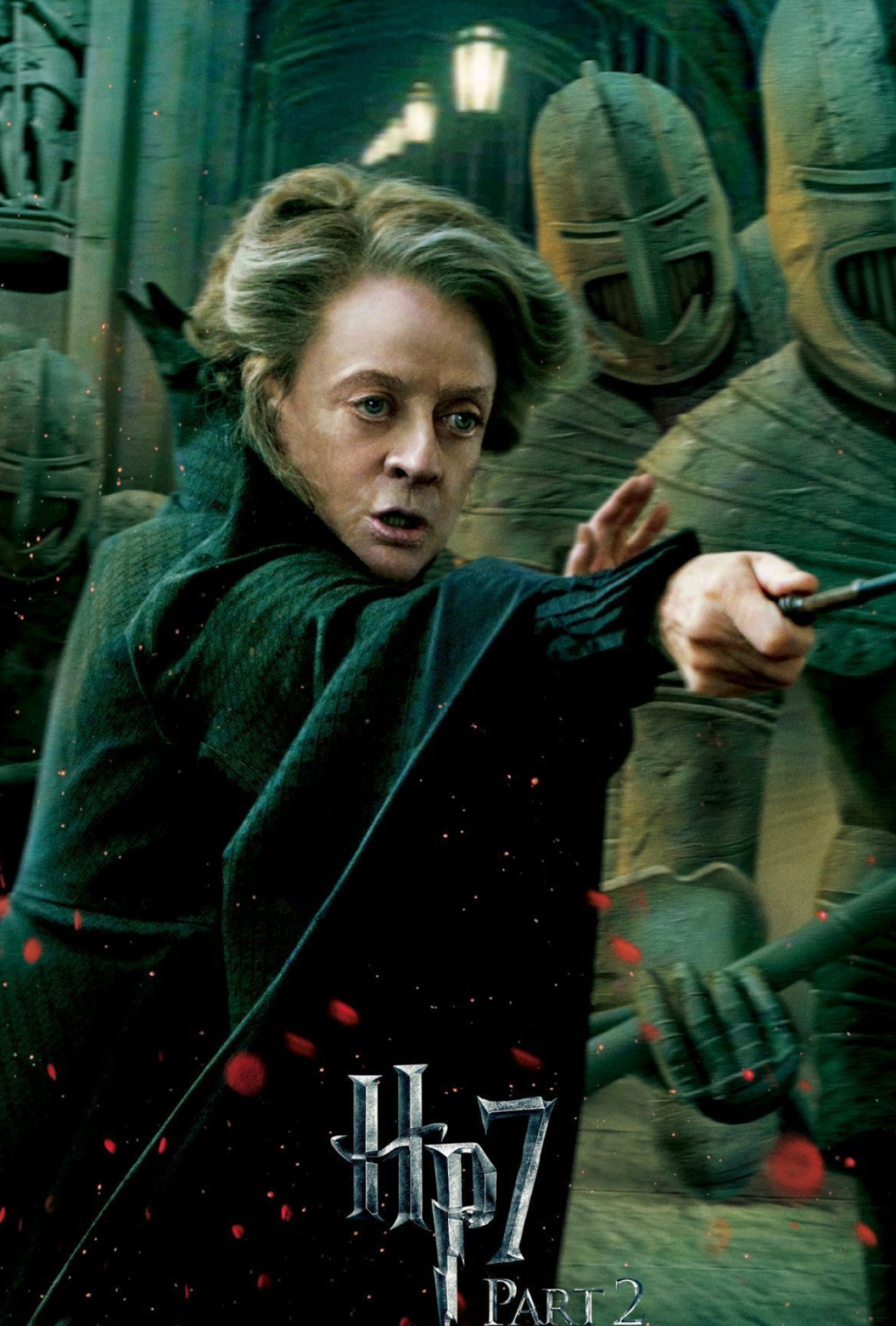 Professor McGonagall movie, Deathly Hallows Part 2, Action poster, HQ photo, 1600x2370 HD Handy