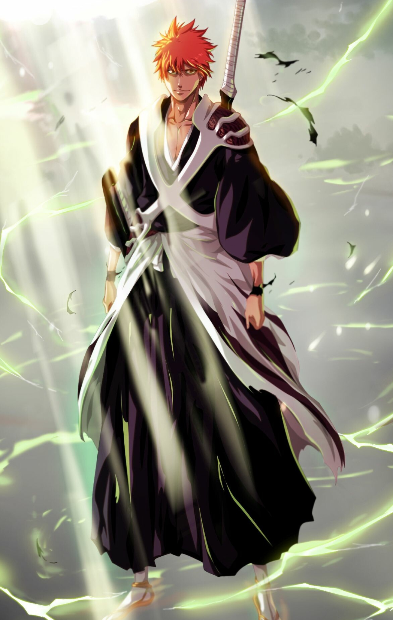 Bleach: Thousand Year Blood War: Kurosaki Ichigo, the son of Isshin and Masaki Kurosaki, Anime. 1300x2060 HD Wallpaper.