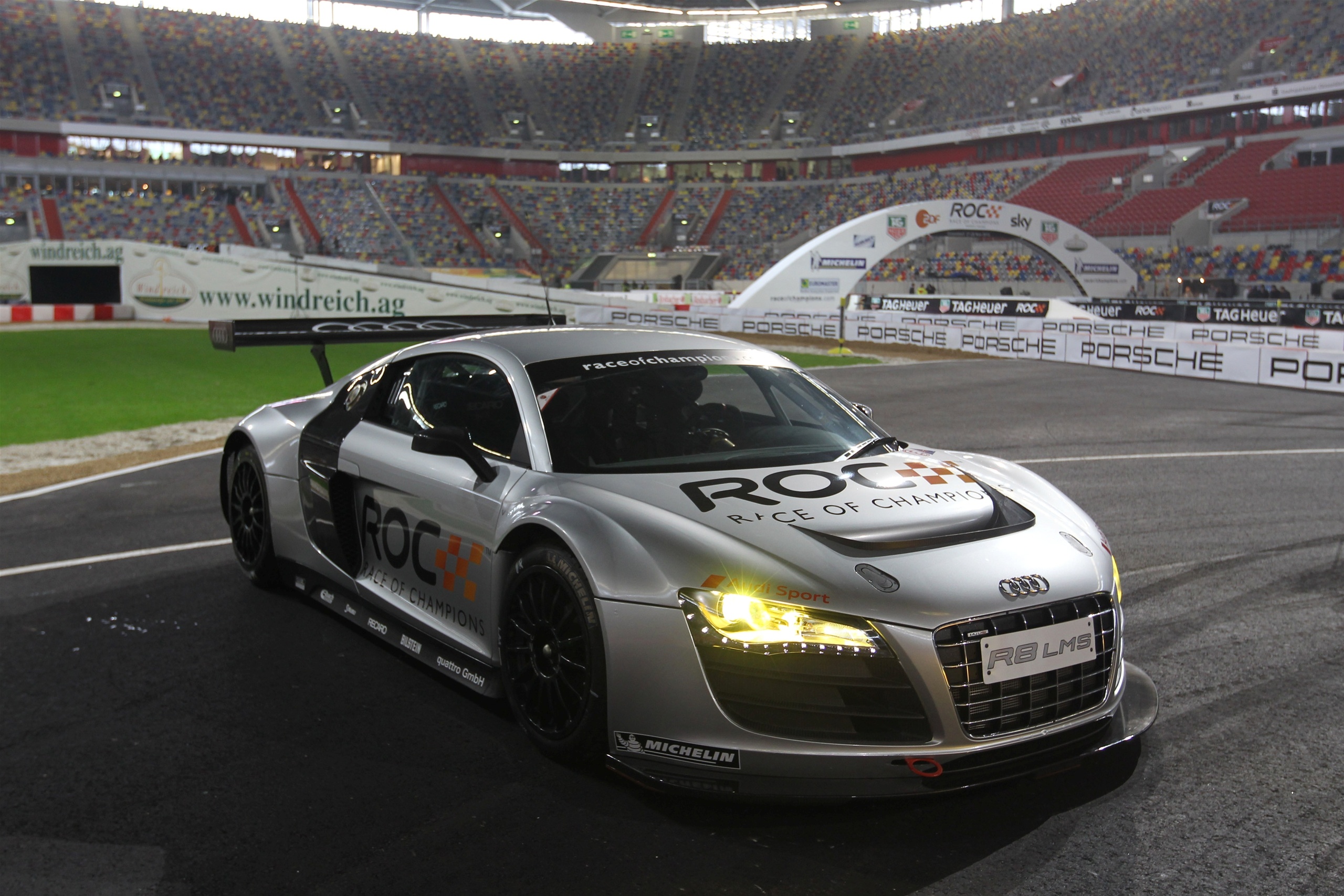 Race of Champions (ROC): Audi R8 LMS, An impressive array of ROC vehicles, Sports cars. 2560x1710 HD Background.
