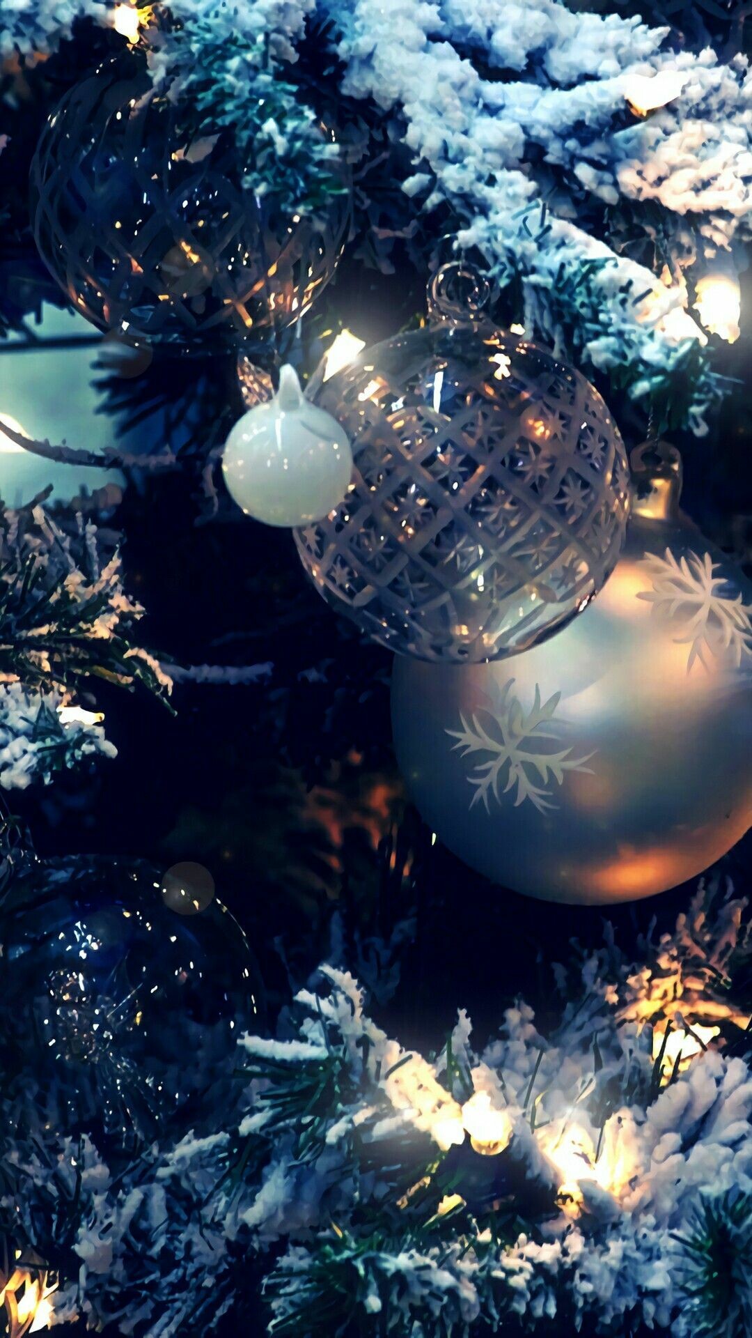 Decorations: Christmas lights, Objects intended to add beauty to the appearance of something. 1080x1920 Full HD Background.