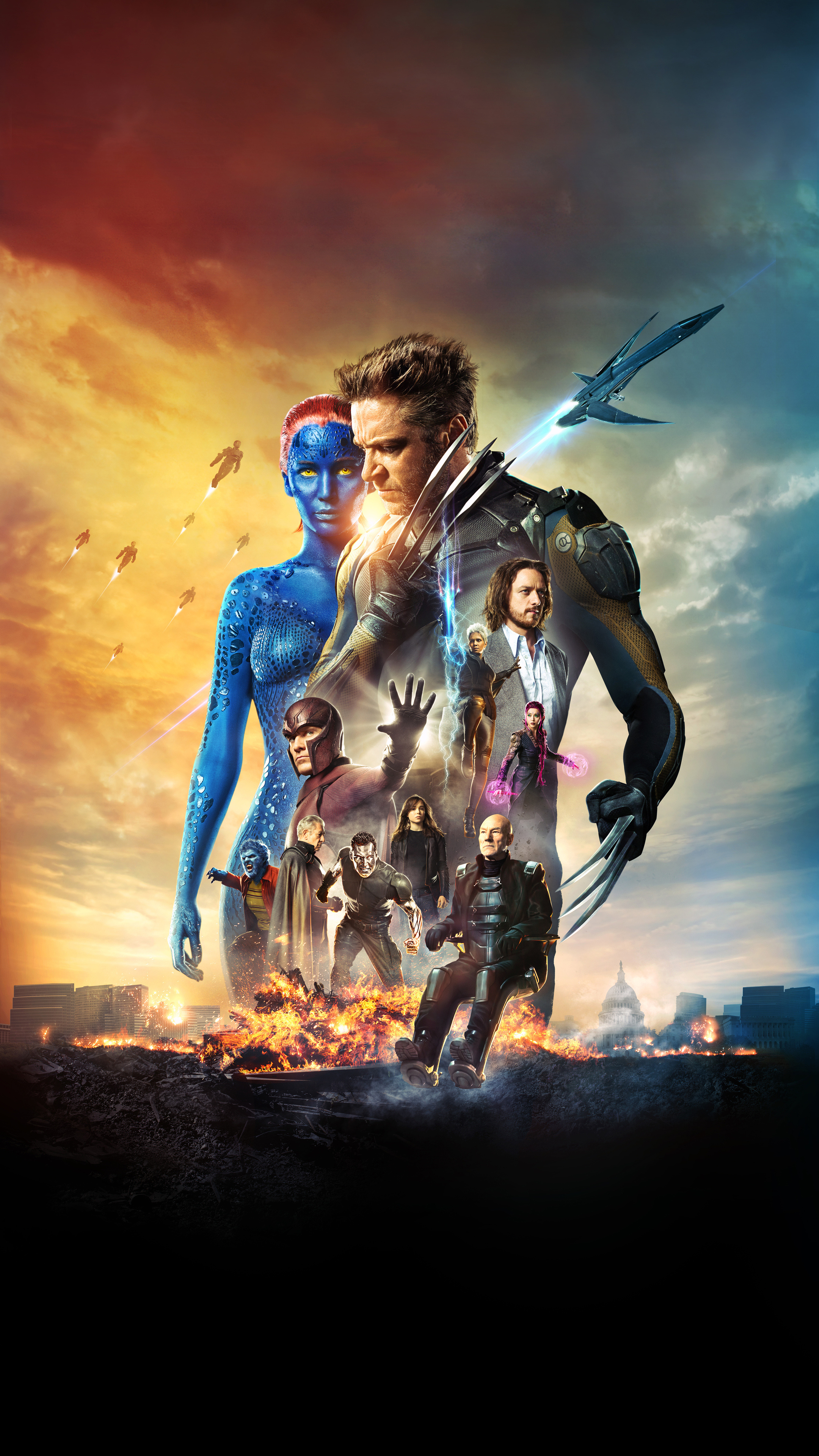 X-Men: Days of Future Past, 5K Sony Xperia wallpapers, Blockbuster movie, Epic mutant battles, 2160x3840 4K Phone