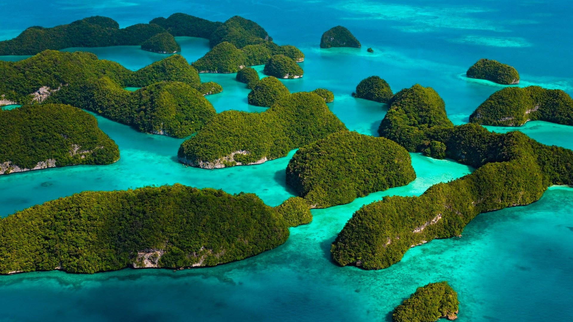 Limestone islands of Palau, Unique rock formations, Natural wonders, Pristine beauty, 1920x1080 Full HD Desktop