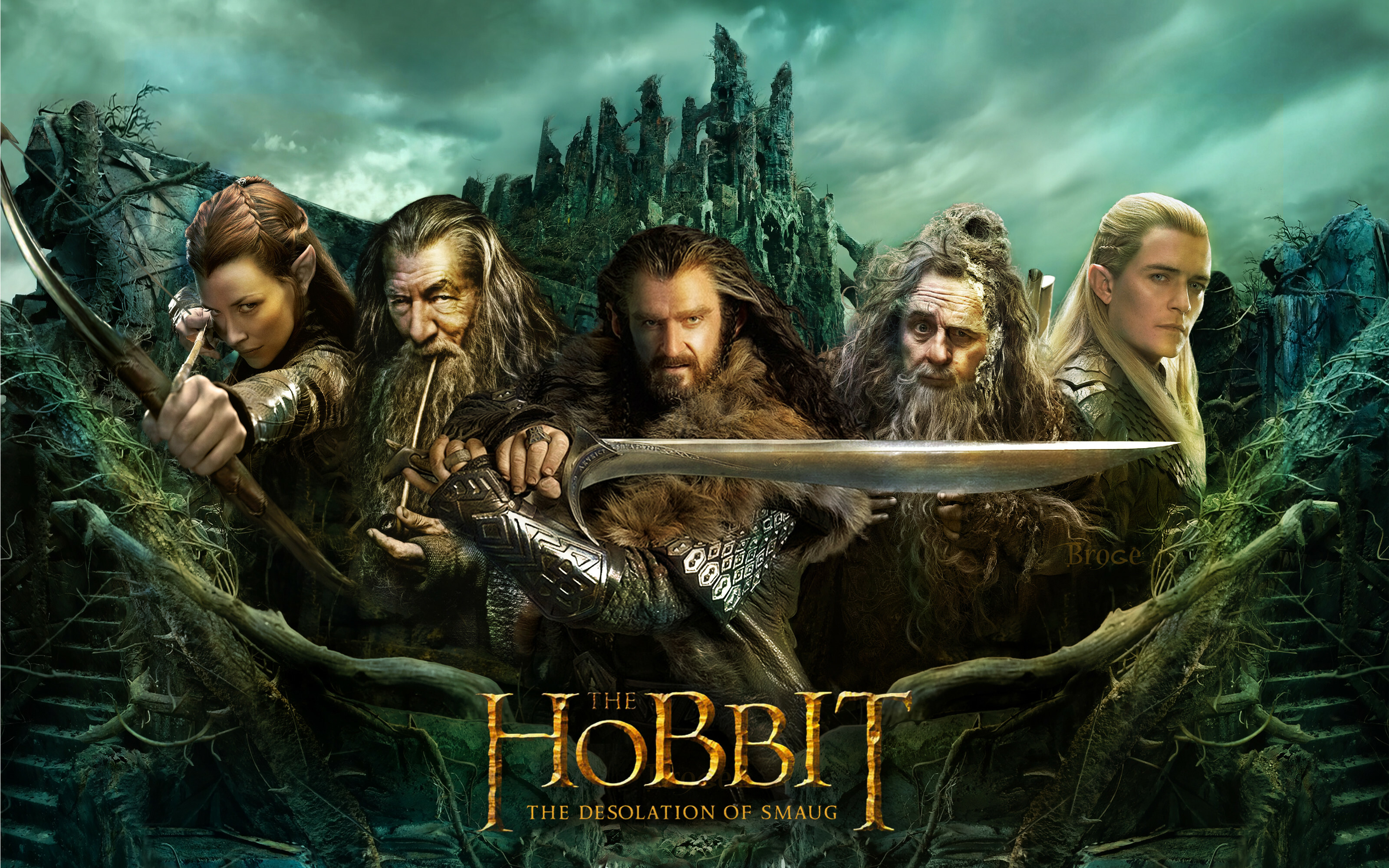 The Hobbit: The Desolation of Smaug, A 2013 epic high fantasy adventure film. 3200x2000 HD Wallpaper.