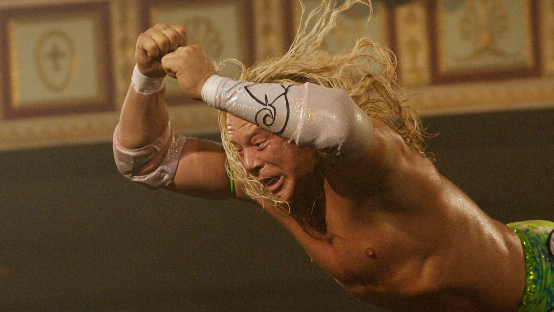 The Wrestler (Movie): Mickey Rourke, An American actor and former boxer. 1920x1080 Full HD Background.