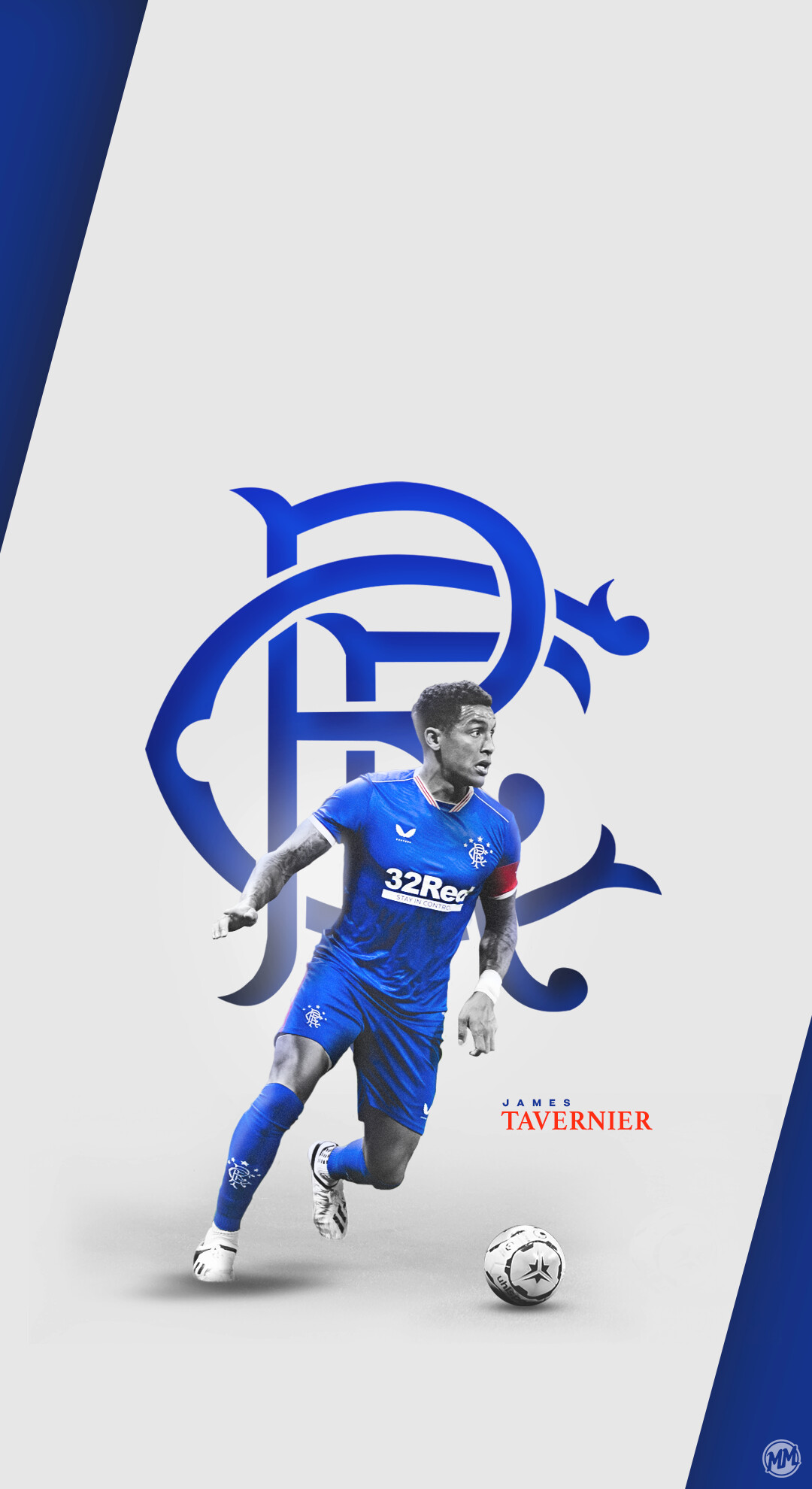 Rangers F.C.: James Tavernier, An English professional footballer, A right-back. 1080x1980 HD Background.
