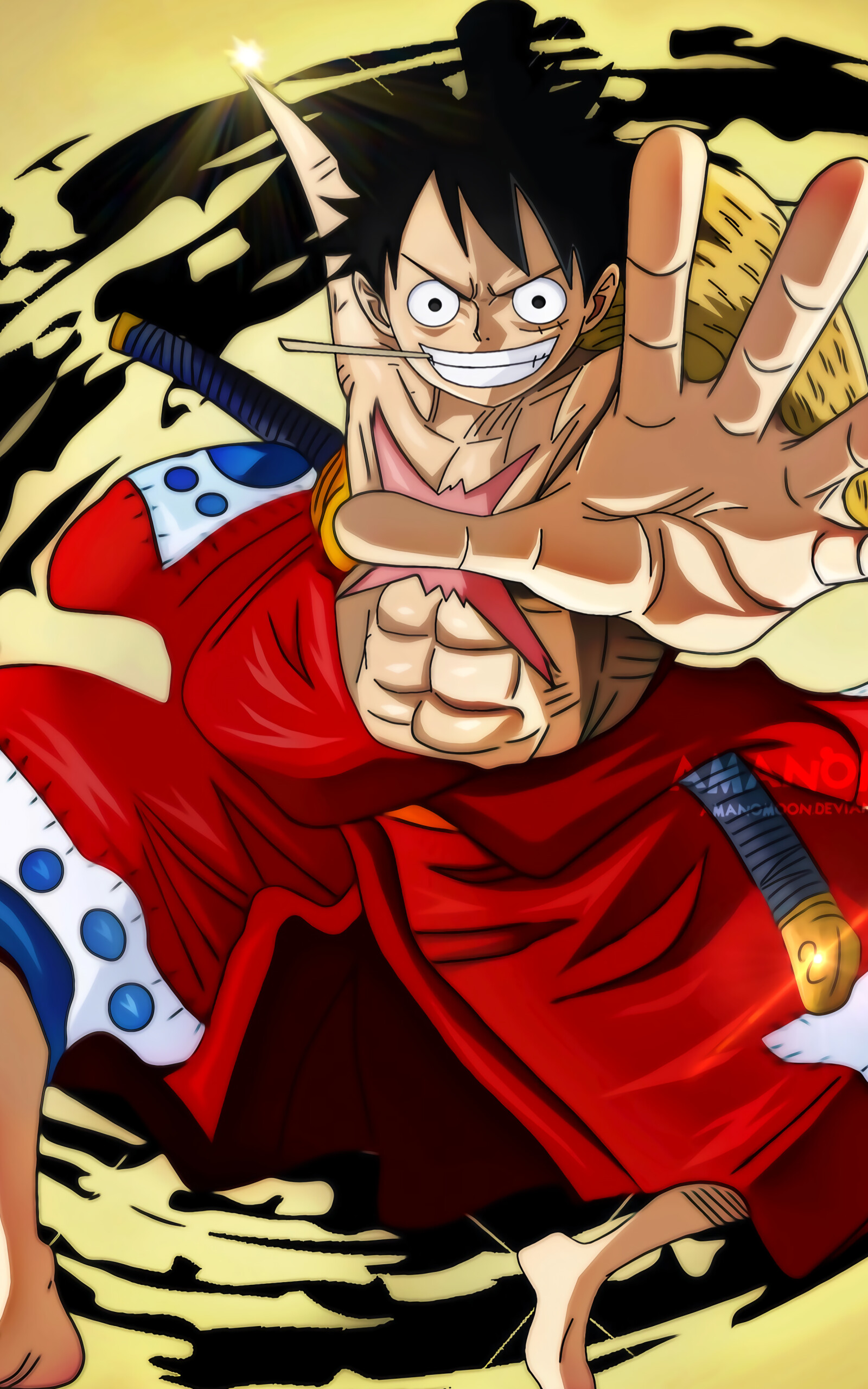 One Piece: Anime, Monkey D. Luffy, known as "Straw Hat Luffy" and commonly as "Straw Hat". 1600x2560 HD Wallpaper.