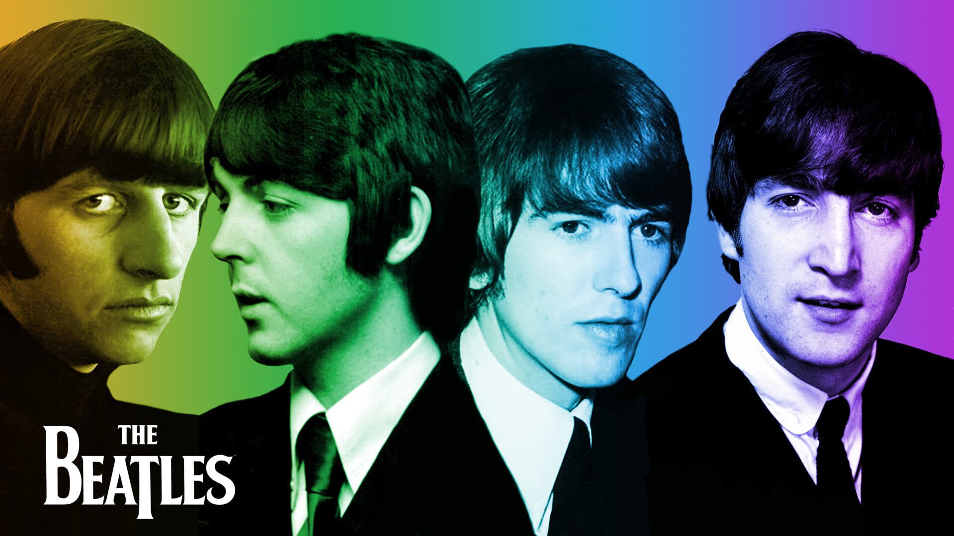 The Beatles: The band became the first rock group to be nominated for a Grammy Award for Album of the Year. 1920x1080 Full HD Background.