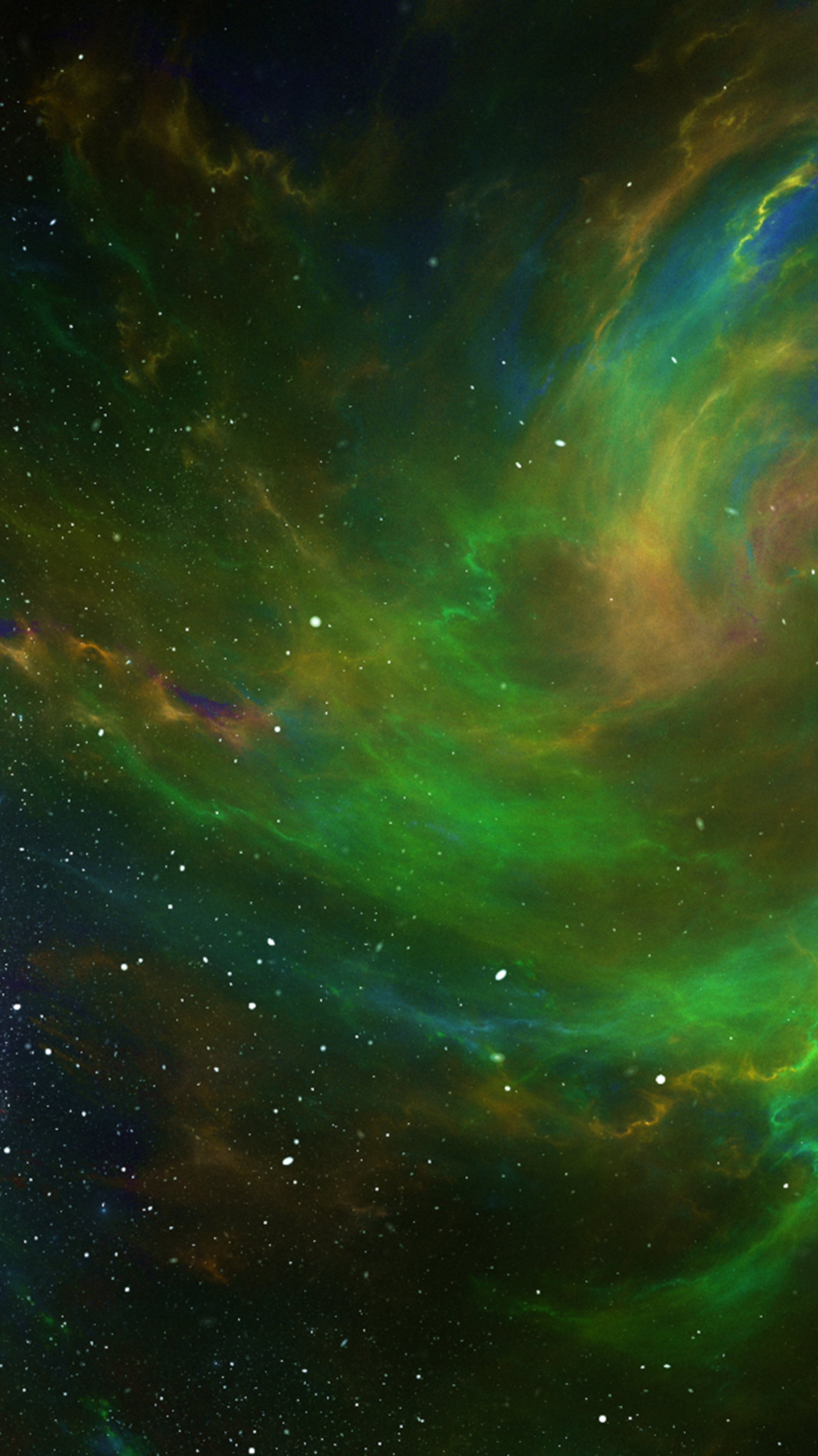 Green Nebula: Amazing intergalactic space, Diffused astronomical object. 2160x3840 4K Wallpaper.