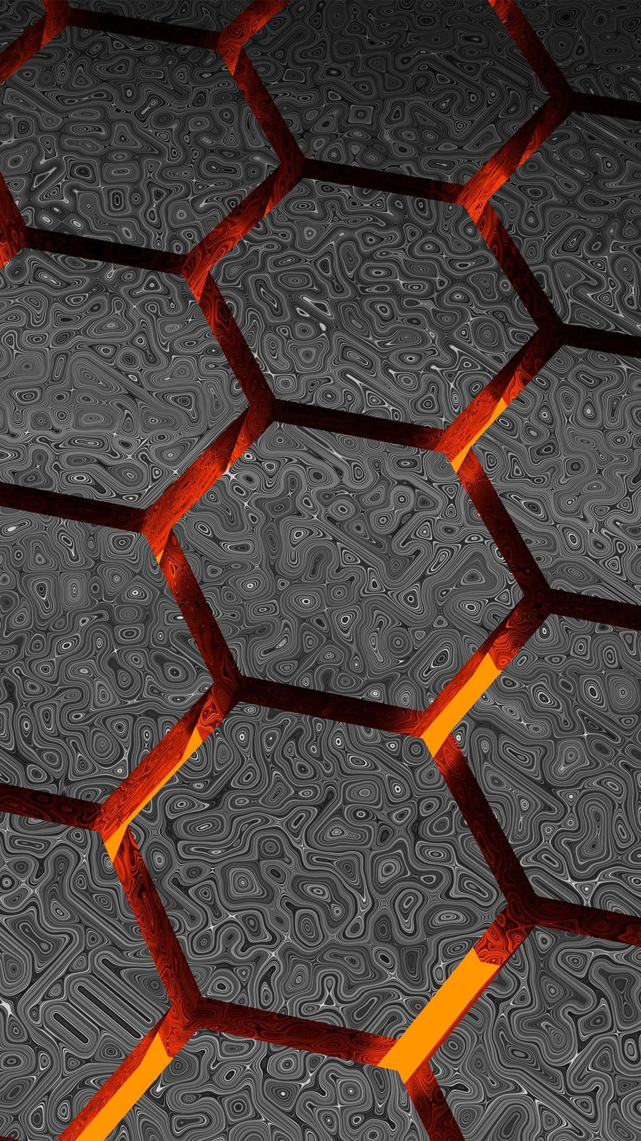 Misc lava abstract, Hexagon 3D wallpaper, Artistic design, Visual contrast, 2160x3840 4K Handy