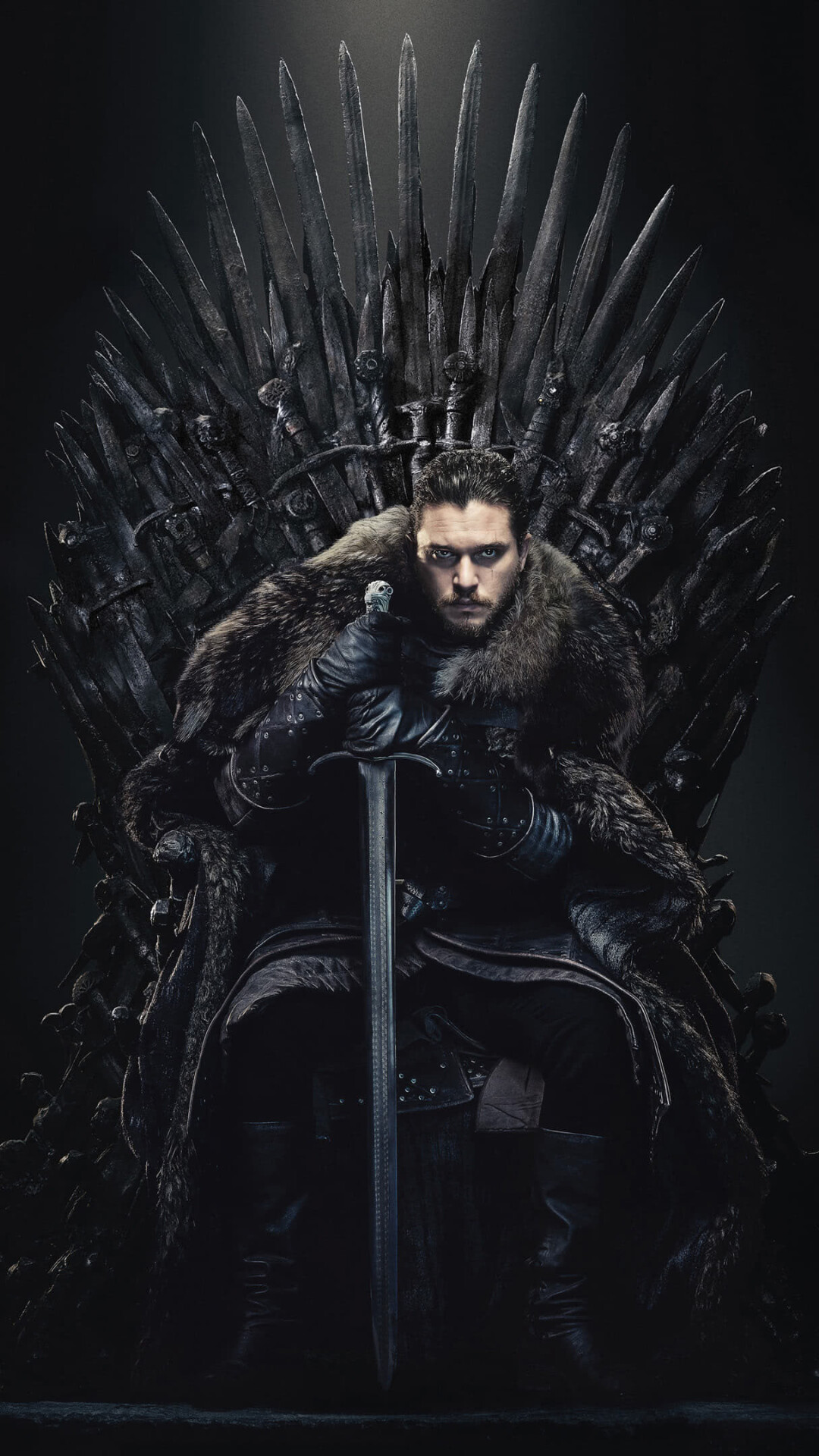 Game of Thrones: Jon Snow, introduced as half-brother to Robb, Sansa, Arya, Bran and Rickon. 1080x1920 Full HD Wallpaper.