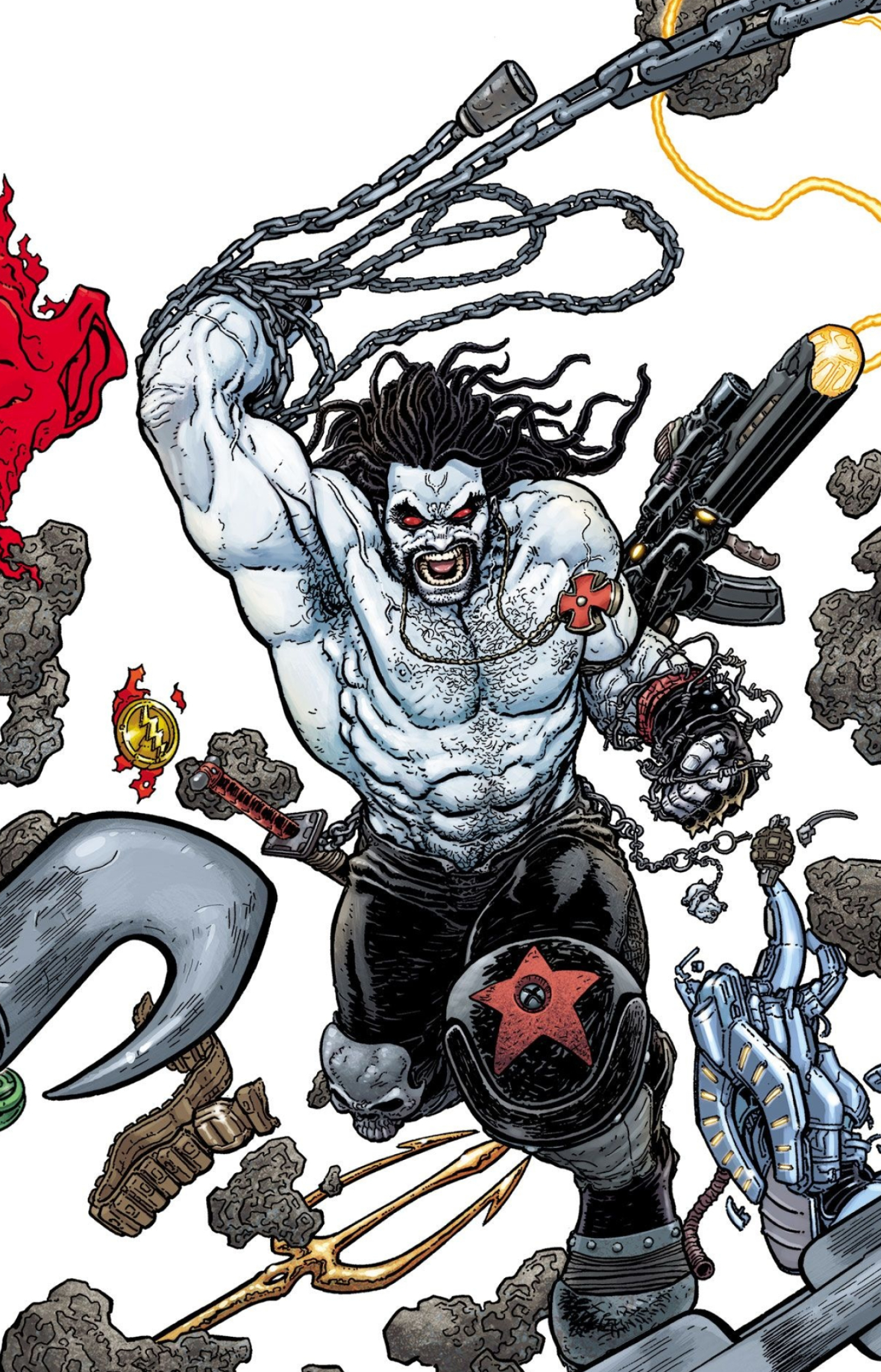 Justice League villain, Lobo comic cover, Comic book art, Aaron Kuder's artwork, 1500x2340 HD Handy