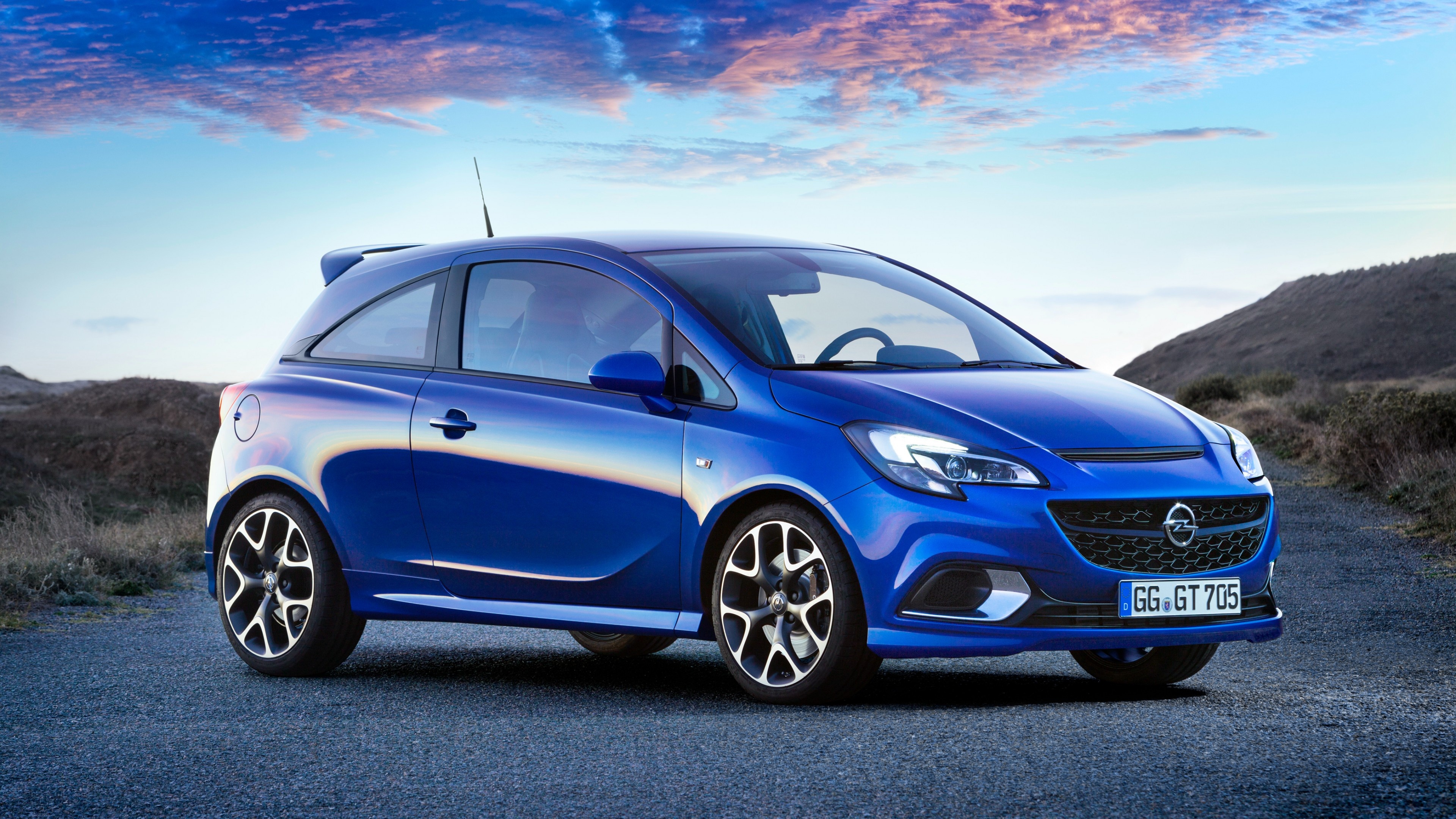 Opel Corsa VXR, Blue hatchback, Cars & bikes, 3840x2160 4K Desktop