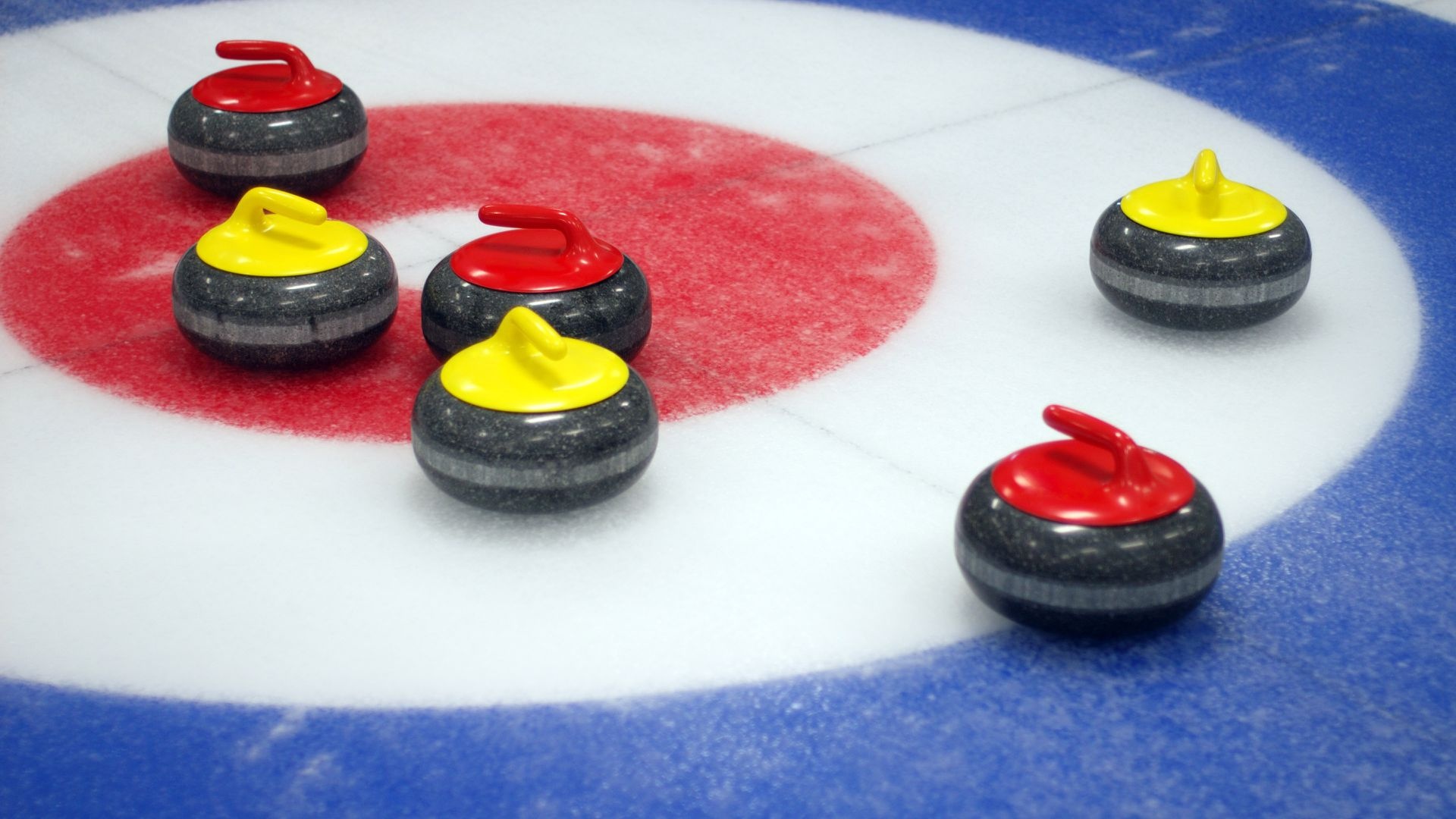 Curling: Rocks on the ice, The winter sports discipline, Competitive sport. 1920x1080 Full HD Wallpaper.