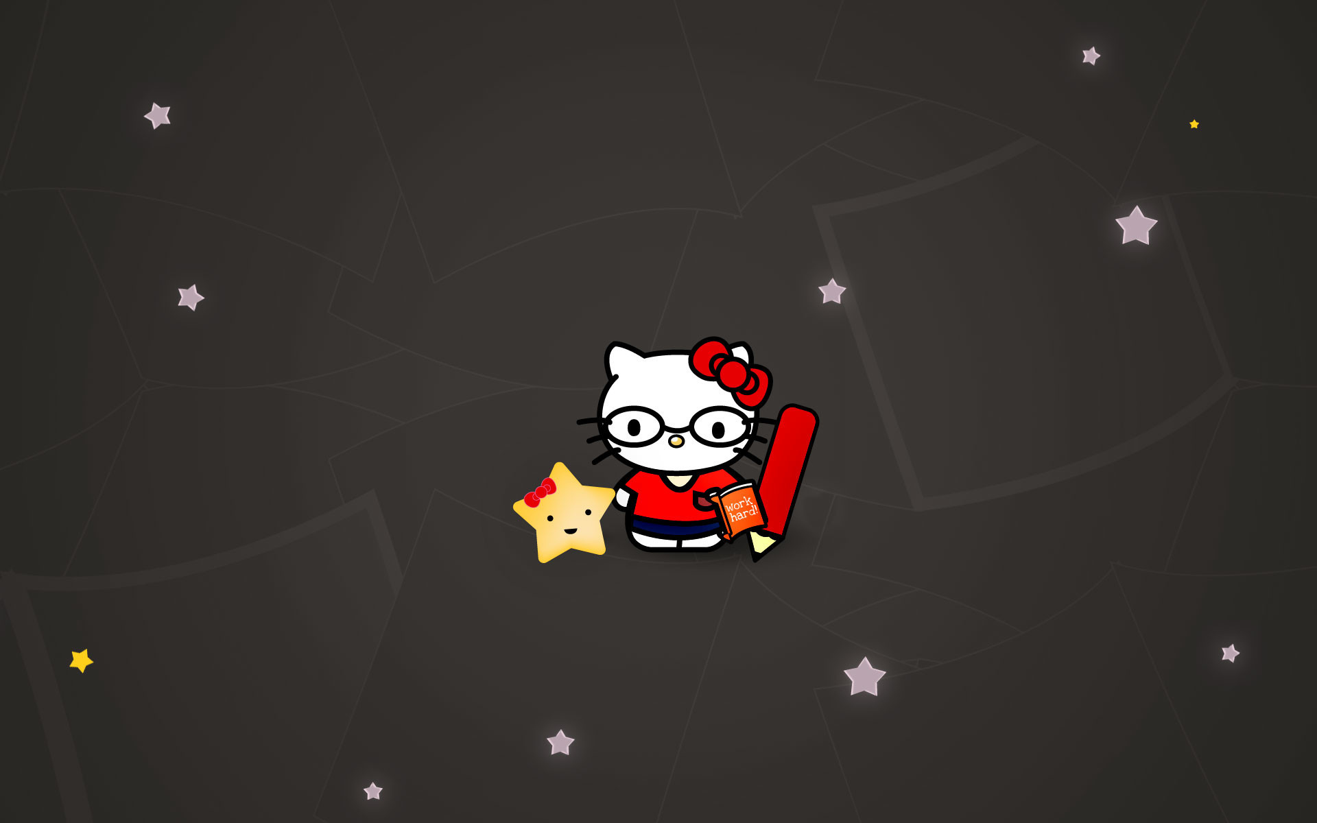 Hello Kitty Nerd, Cute glasses, Playful expression, Adorable character, 1920x1200 HD Desktop