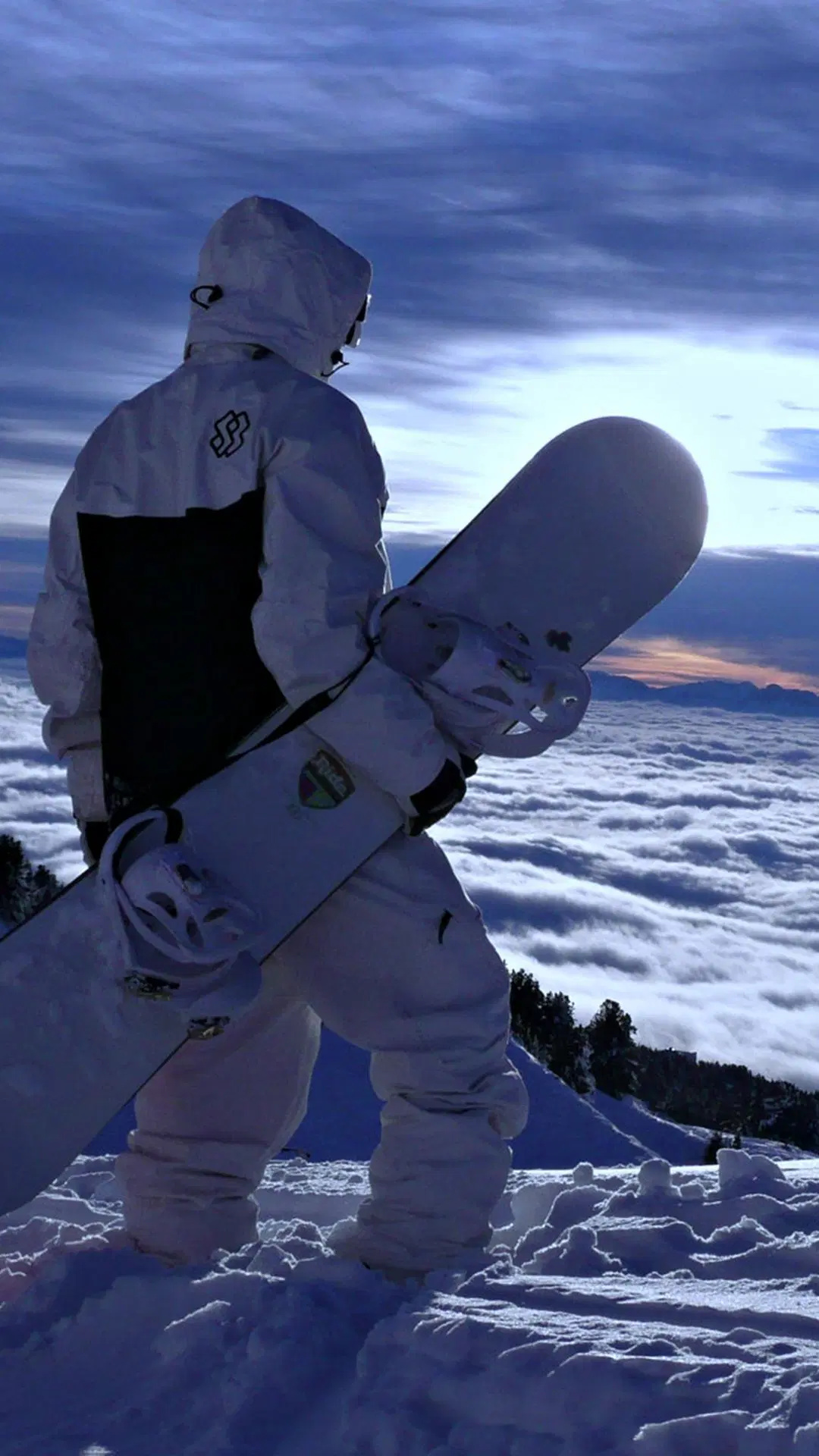 Snowboarding: Alpine style snowboard riding, Extreme competitive sport, Official Olympics sport. 1080x1920 Full HD Background.