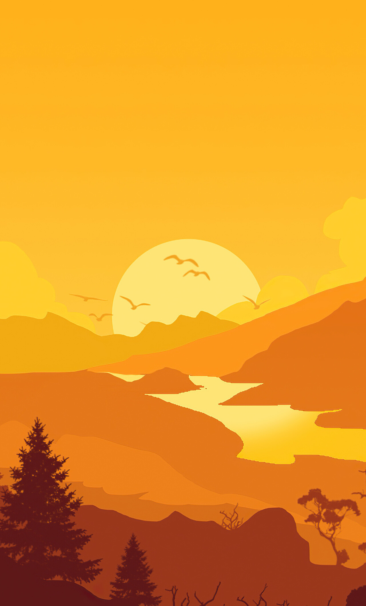 Firewatch: The debut title from developer Campo Santo and published Panic. 1280x2120 HD Wallpaper.