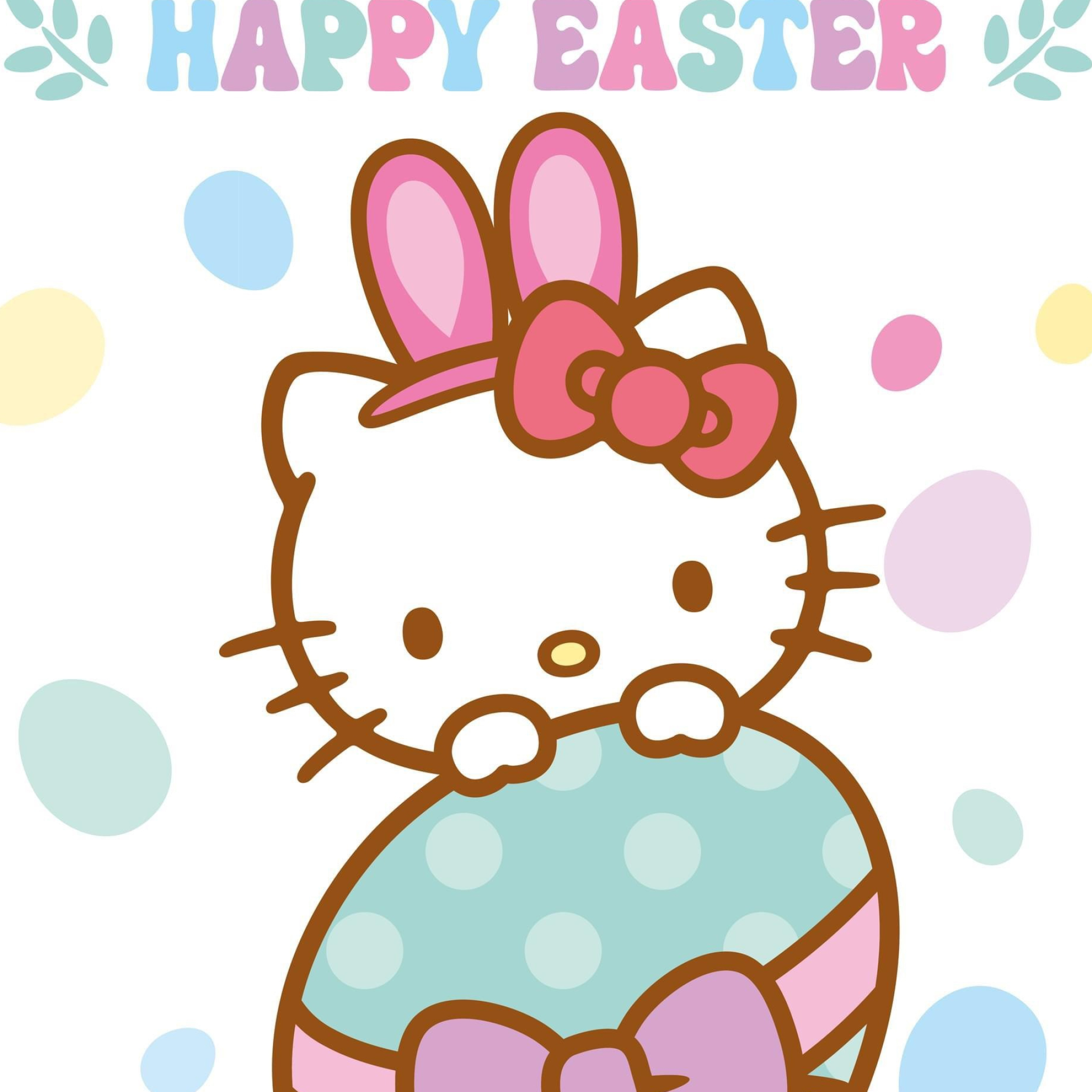 Hello Kitty Easter, Festive celebration, Cute cartoon character, Easter joy, 2050x2050 HD Phone