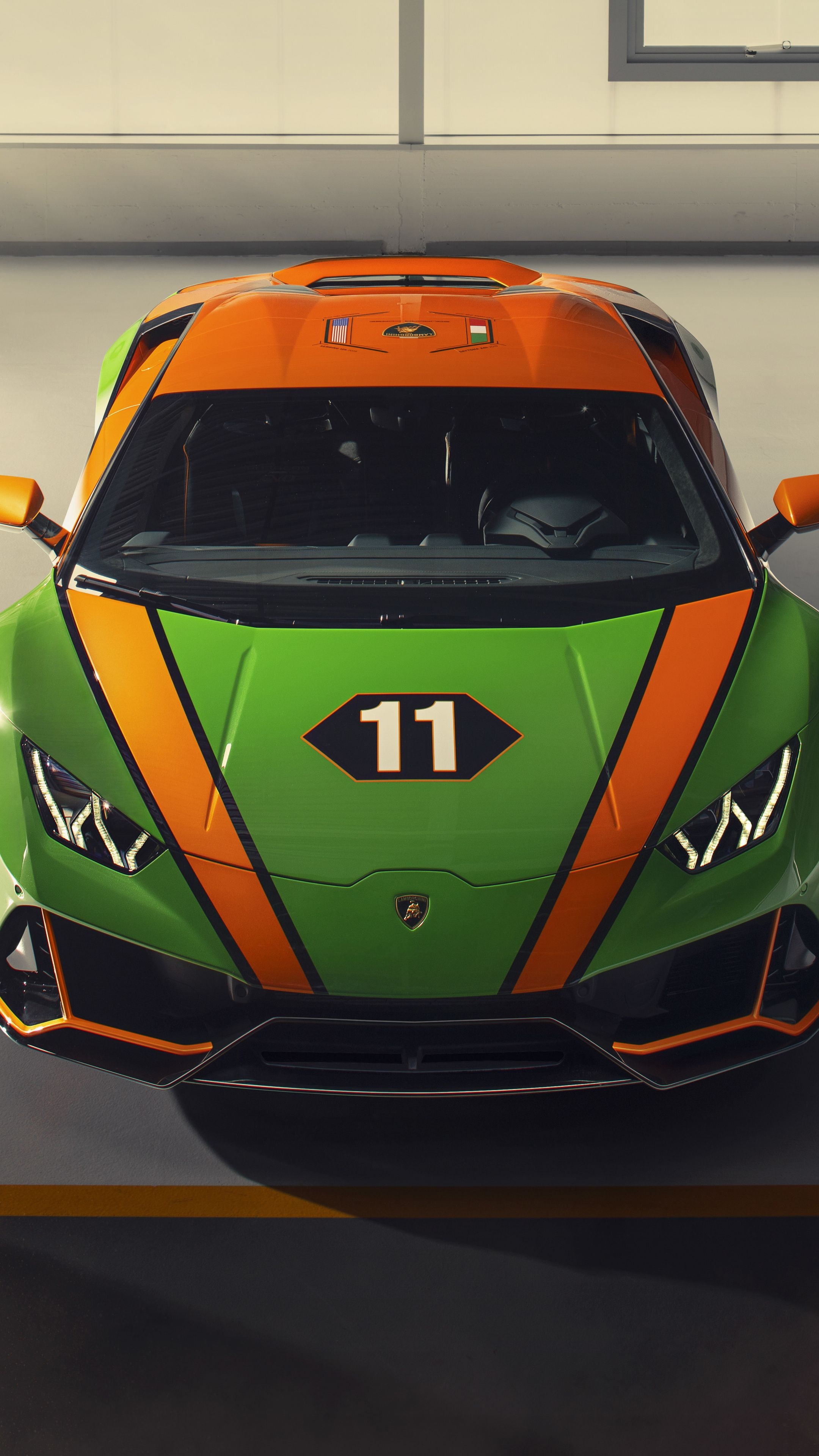 11 number car, Lamborghini Huracan Evo GT, 2160x3840 4K Phone