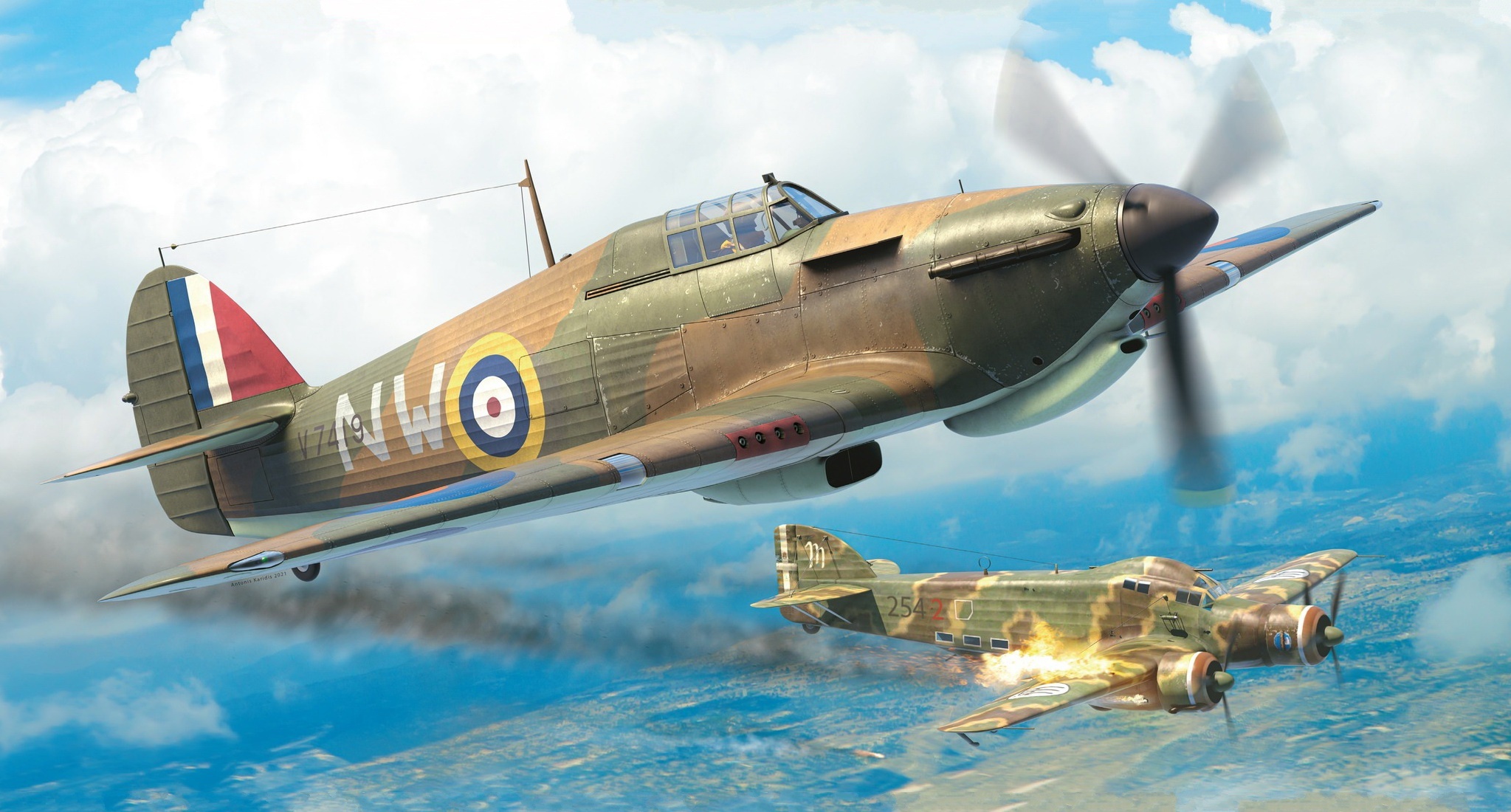 Hawker Hurricane, HD, Backgrounds, 2050x1100 HD Desktop