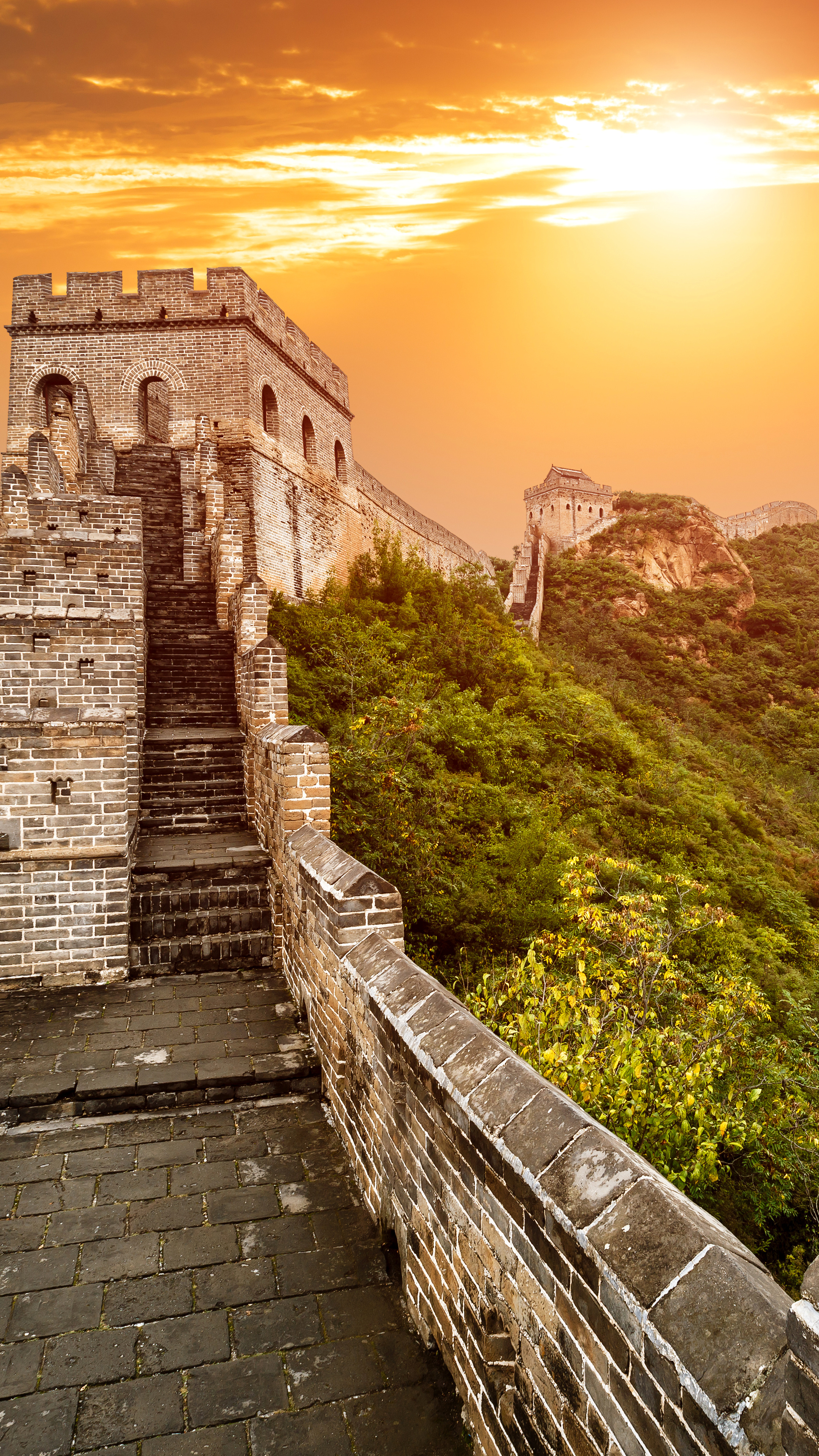 Great Wall of China: Was used as border controls, allowing the imposition of duties on goods transported along the Silk Road. 2160x3840 4K Background.