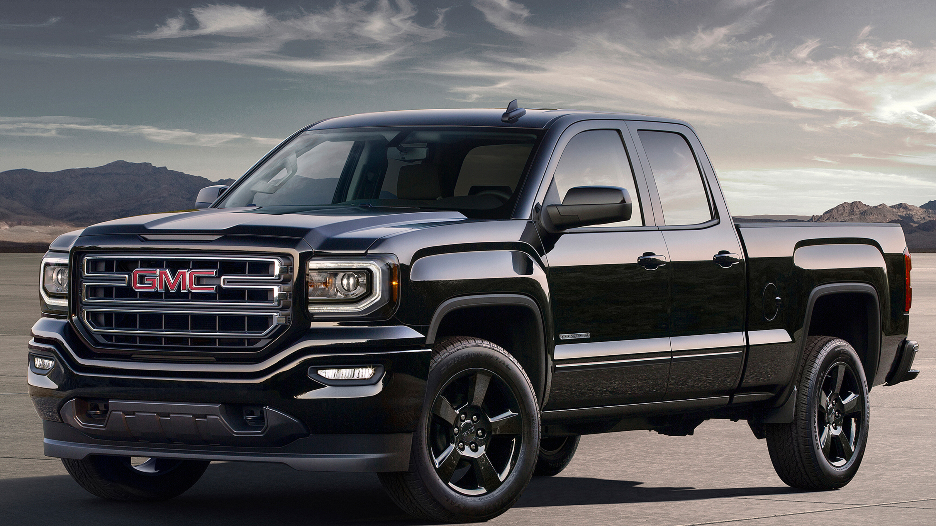 GMC Sierra: Positioned between the midsize Canyon and the heavy-duty 2500HD and 3500HD, 1500 Elevation Edition Double Cab. 3840x2160 4K Wallpaper.