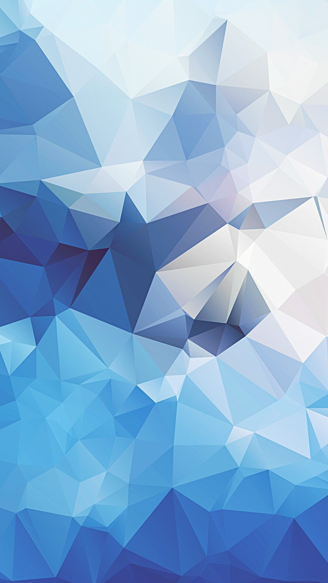 Geometry: Low polygonal art, Sharp angles, Mosaic, Light blue. 1080x1920 Full HD Background.