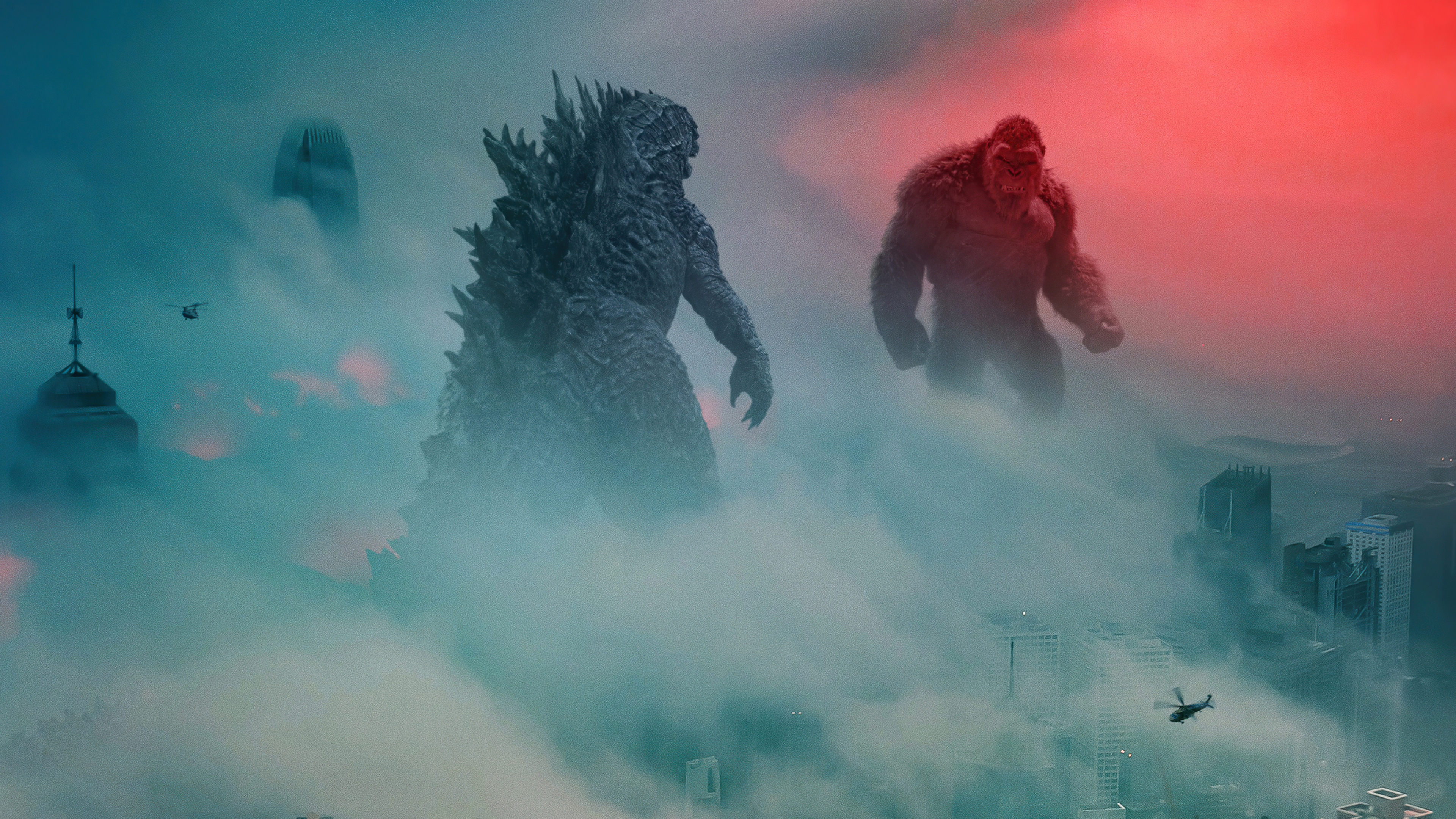 King Kong: Encountered characters from other franchises such as the Toho movie monster Godzilla. 3840x2160 4K Wallpaper.
