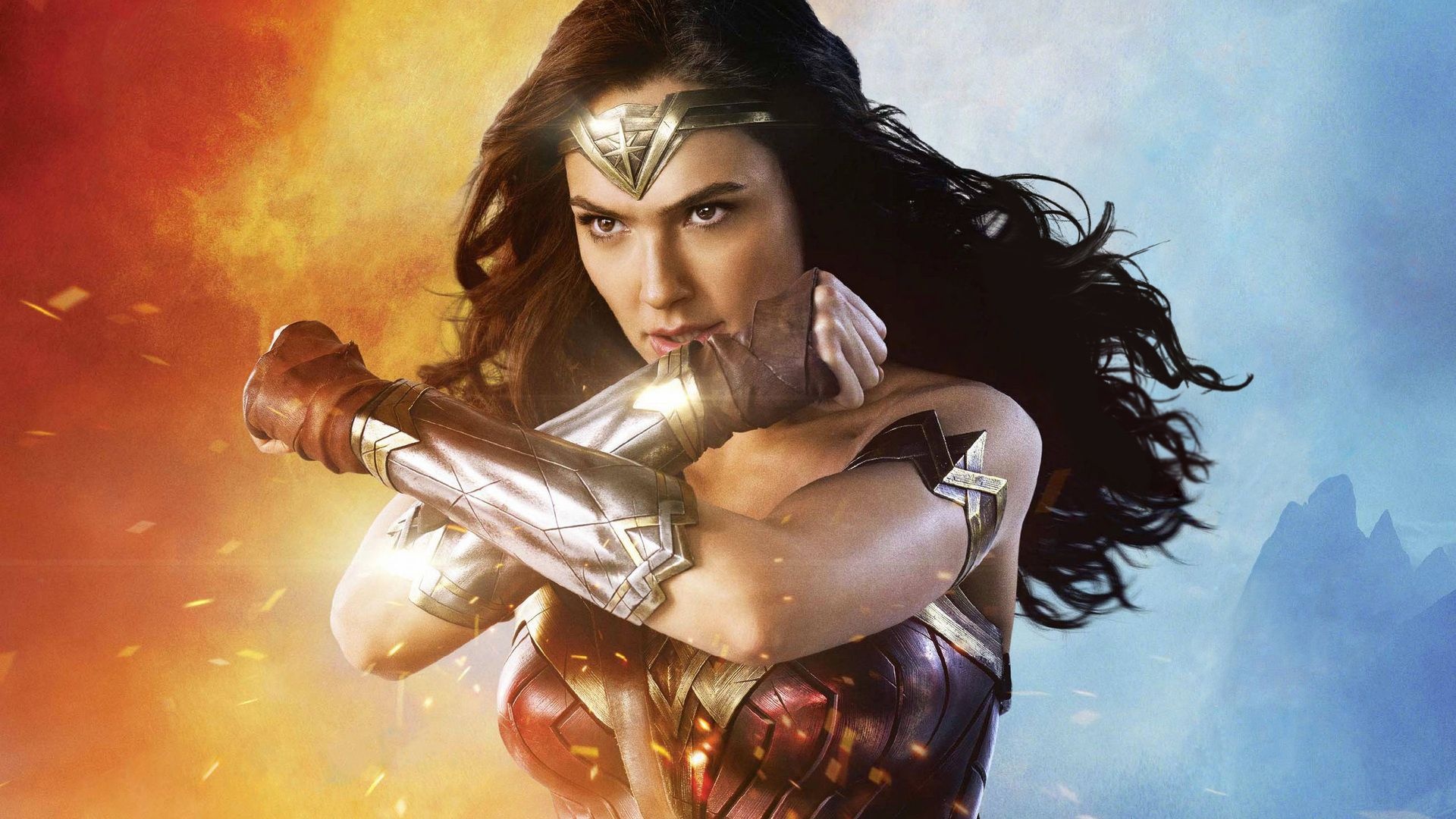 Wonder Woman, Movie poster, Gal Gadot, Empowered hero, 1920x1080 Full HD Desktop