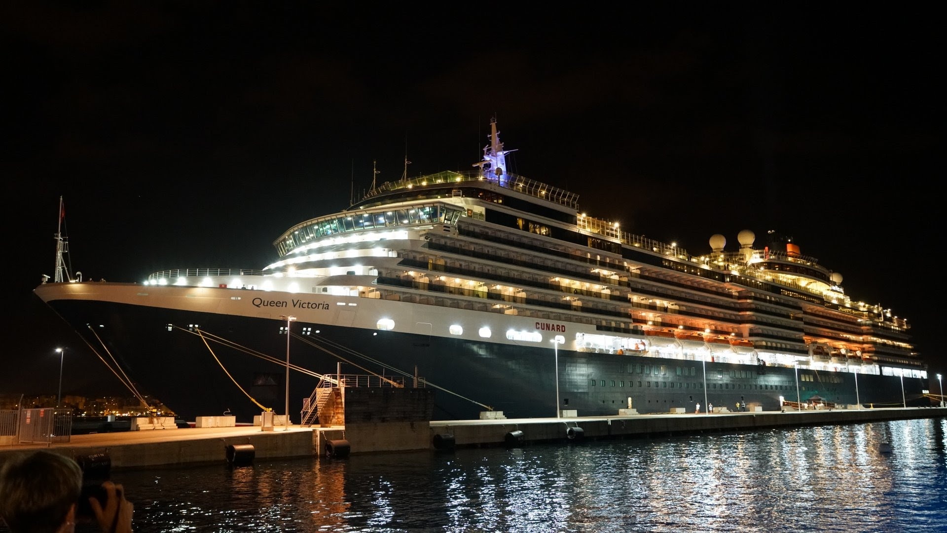 Cruiser (Ship): MS Queen Victoria, A Vista-class cruise vessel, The Cunard Line. 1920x1080 Full HD Wallpaper.