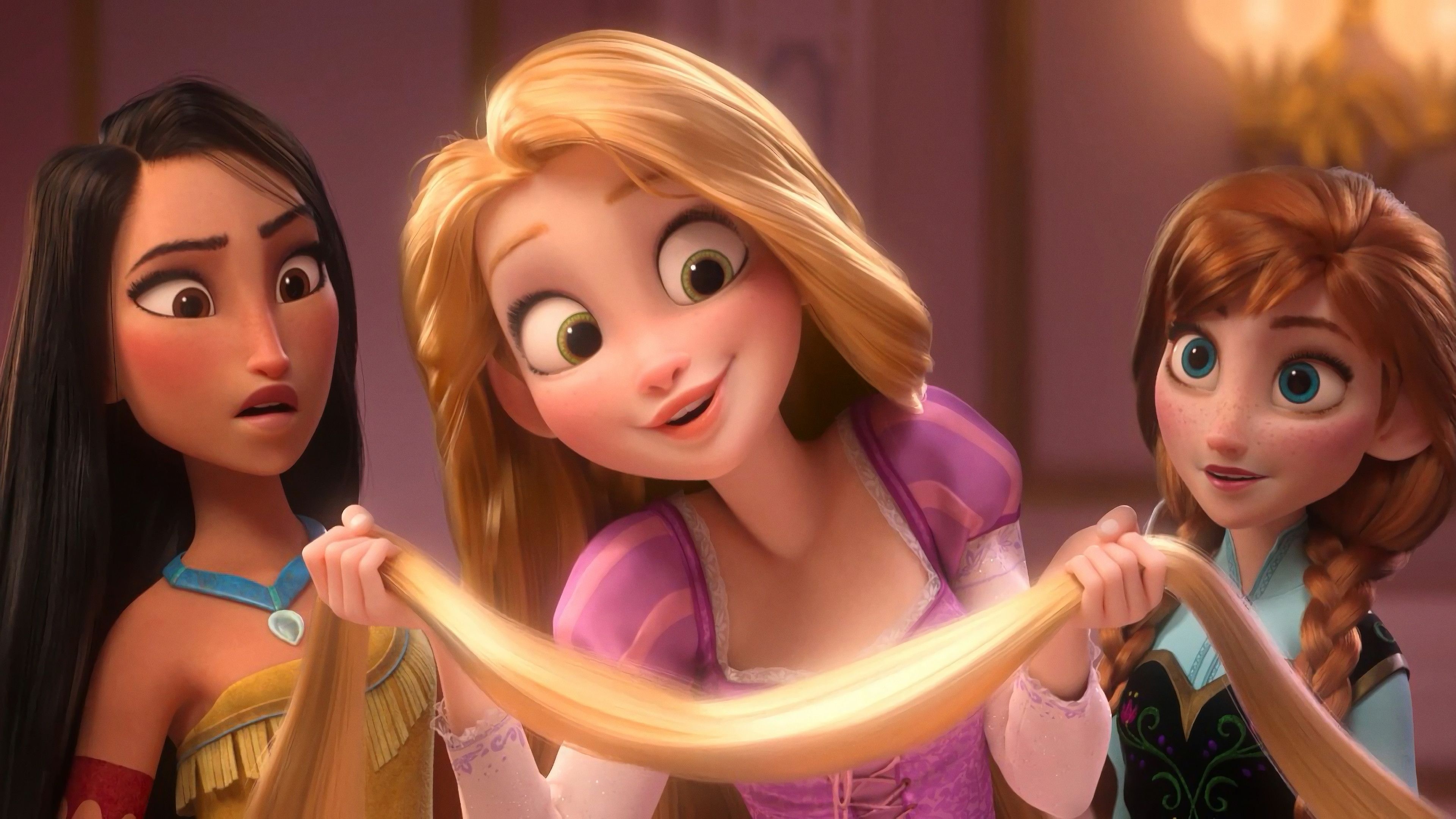 Rapunzel Animation, Ralph Breaks the Internet, Modern princesses, Disney magic, 3840x2160 4K Desktop