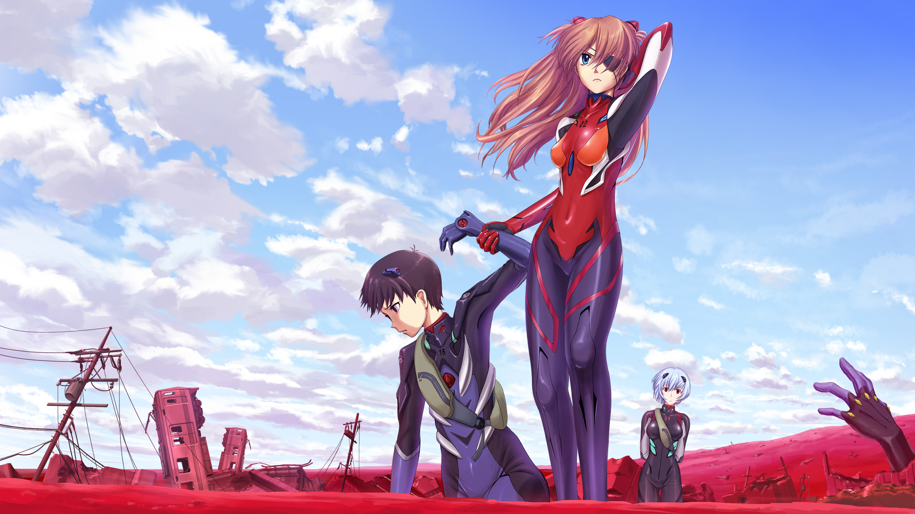Evangelion: 3.0+1.0 Thrice Upon a Time: The fourth and final installment of the Rebuild of Evangelion, Anime. 3840x2160 4K Wallpaper.