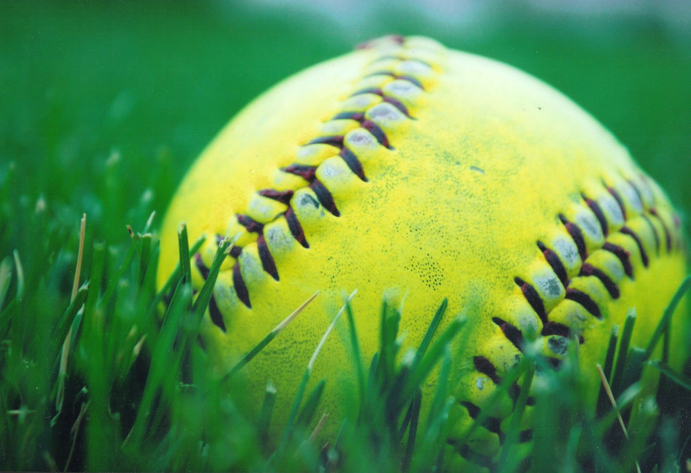 Softball: Similar-to-baseball game played with a larger ball, A bat-and-ball game. 2310x1590 HD Background.