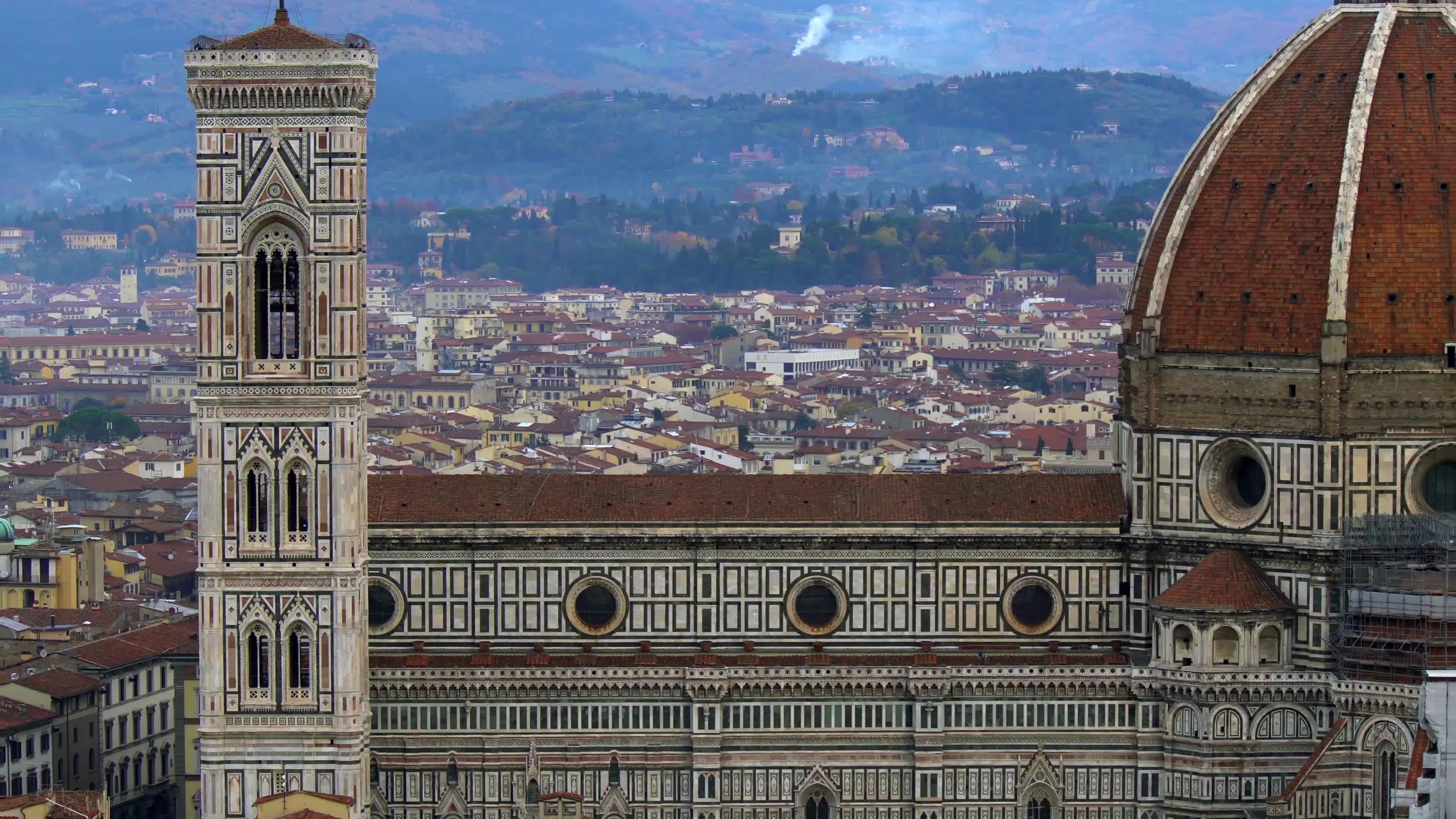 Beautiful views of Florence, Santa Maria del Fiore, Florence Italy, Stock video, 3840x2160 4K Desktop