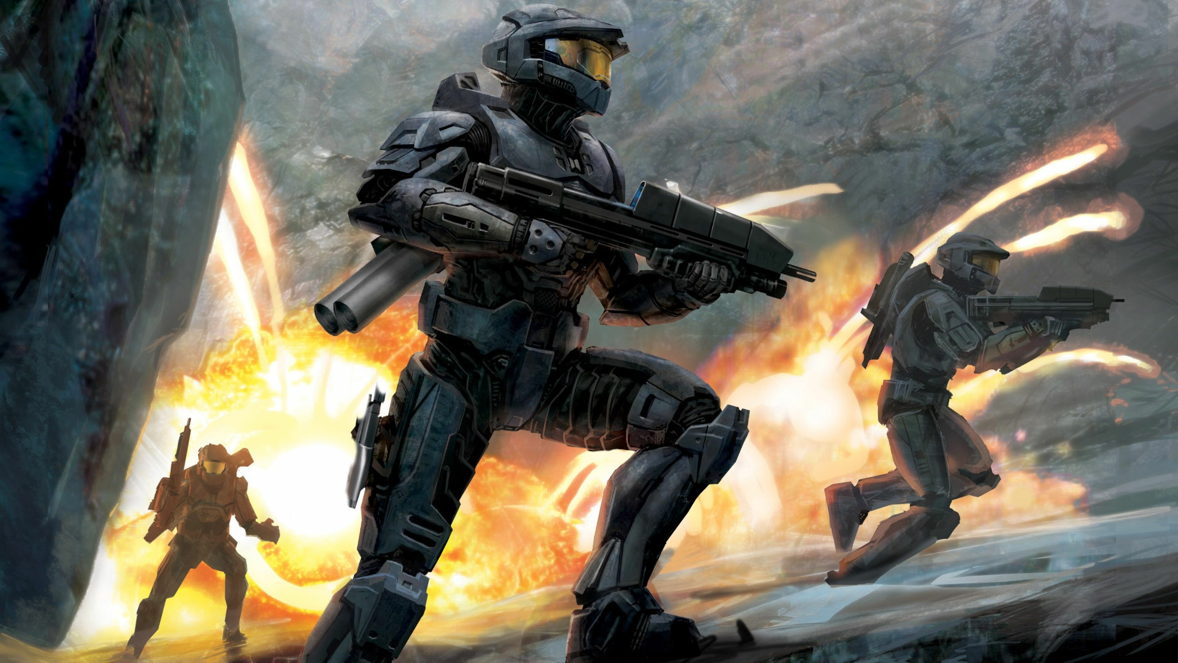 Halo: The franchise has been highly successful commercially and critically, Shooter game. 3840x2160 4K Wallpaper.