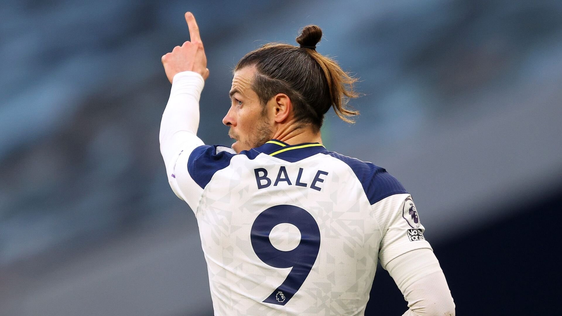 Gareth Bale: Tottenham Hotspur loan number 9 player, UEFA Champions League season 2020-2021. 1920x1080 Full HD Background.